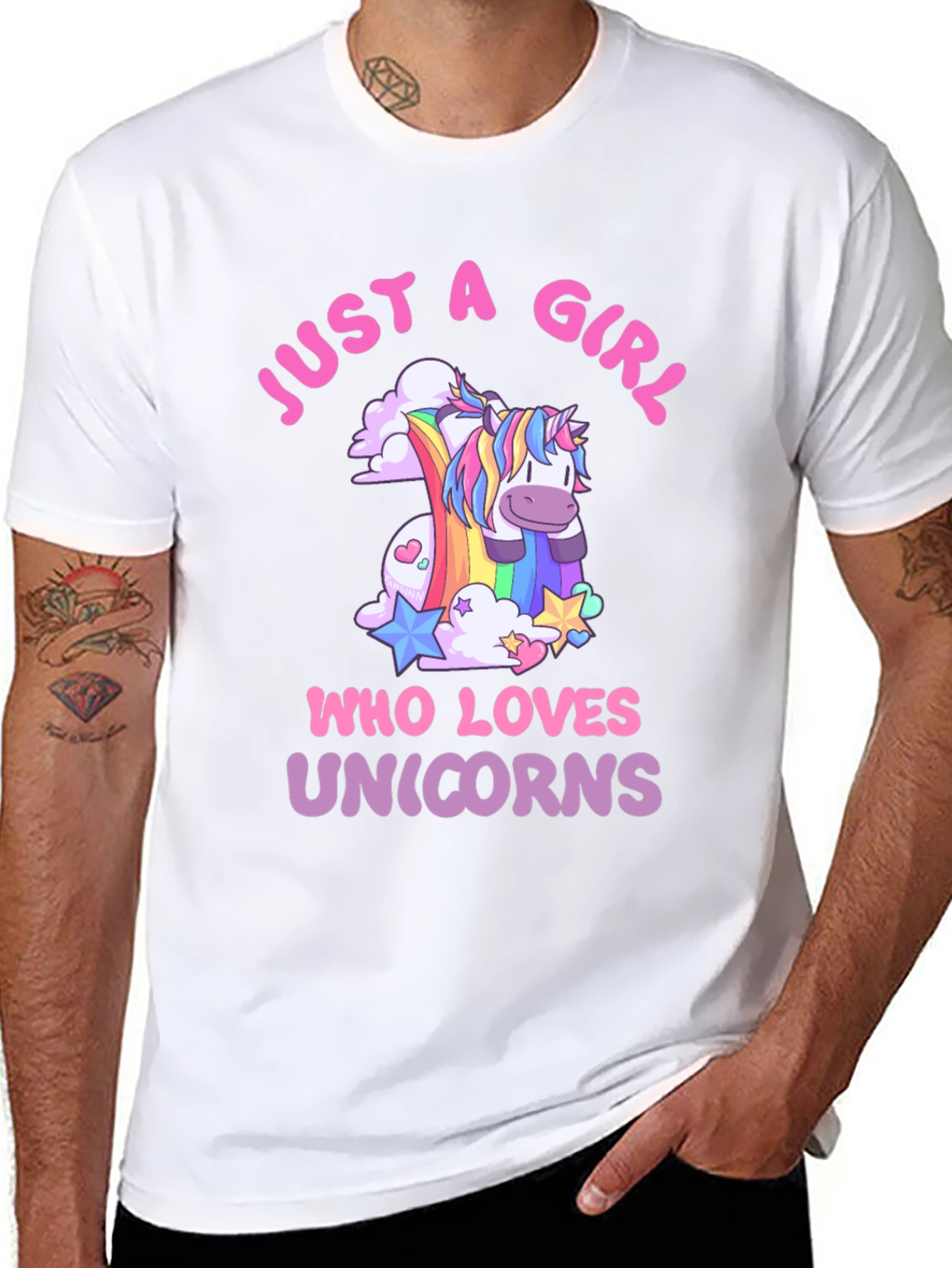 Black Just A Girl Who Loves Unicorns T-Shirt view 8