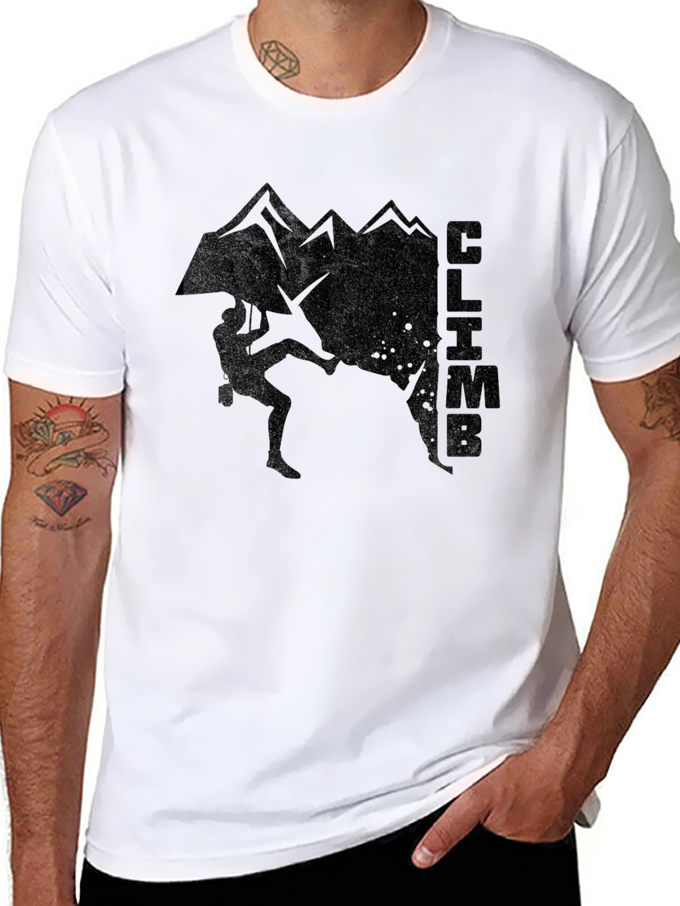 Black Climb Mountain Graphic Black T-Shirt view 8