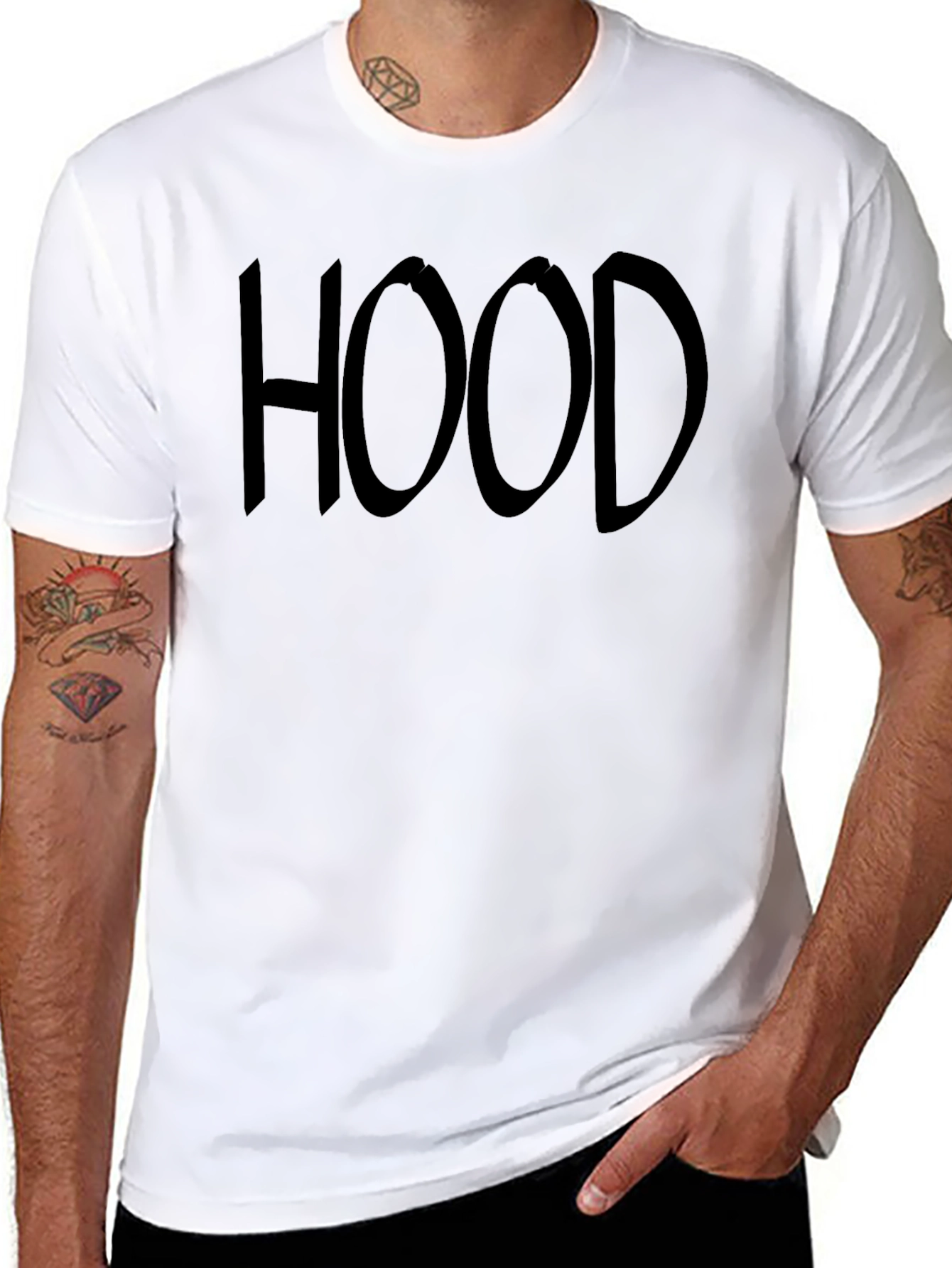 Black Black "HOOD" Graphic Tee - Casual Comfort view 8