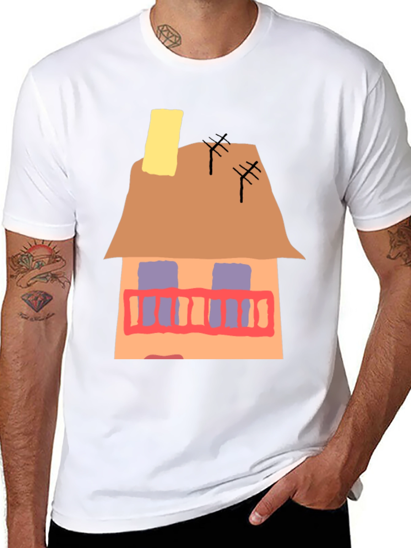 Black House Graphic T-Shirt - Unique Design view 8