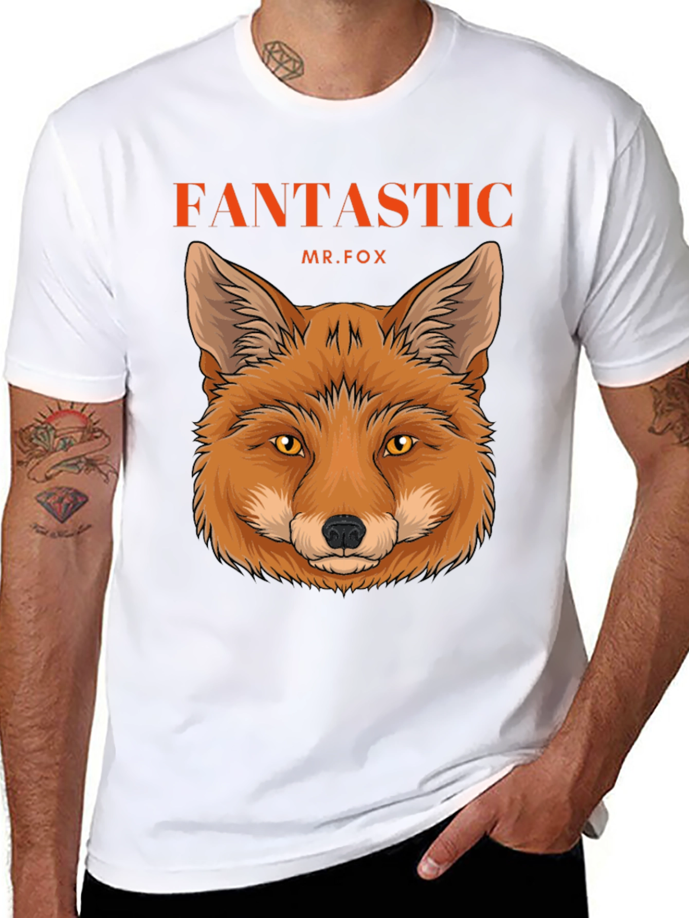 Black Fantastic Mr. Fox Graphic Tee - Black Cotton T-Shirt view 8
