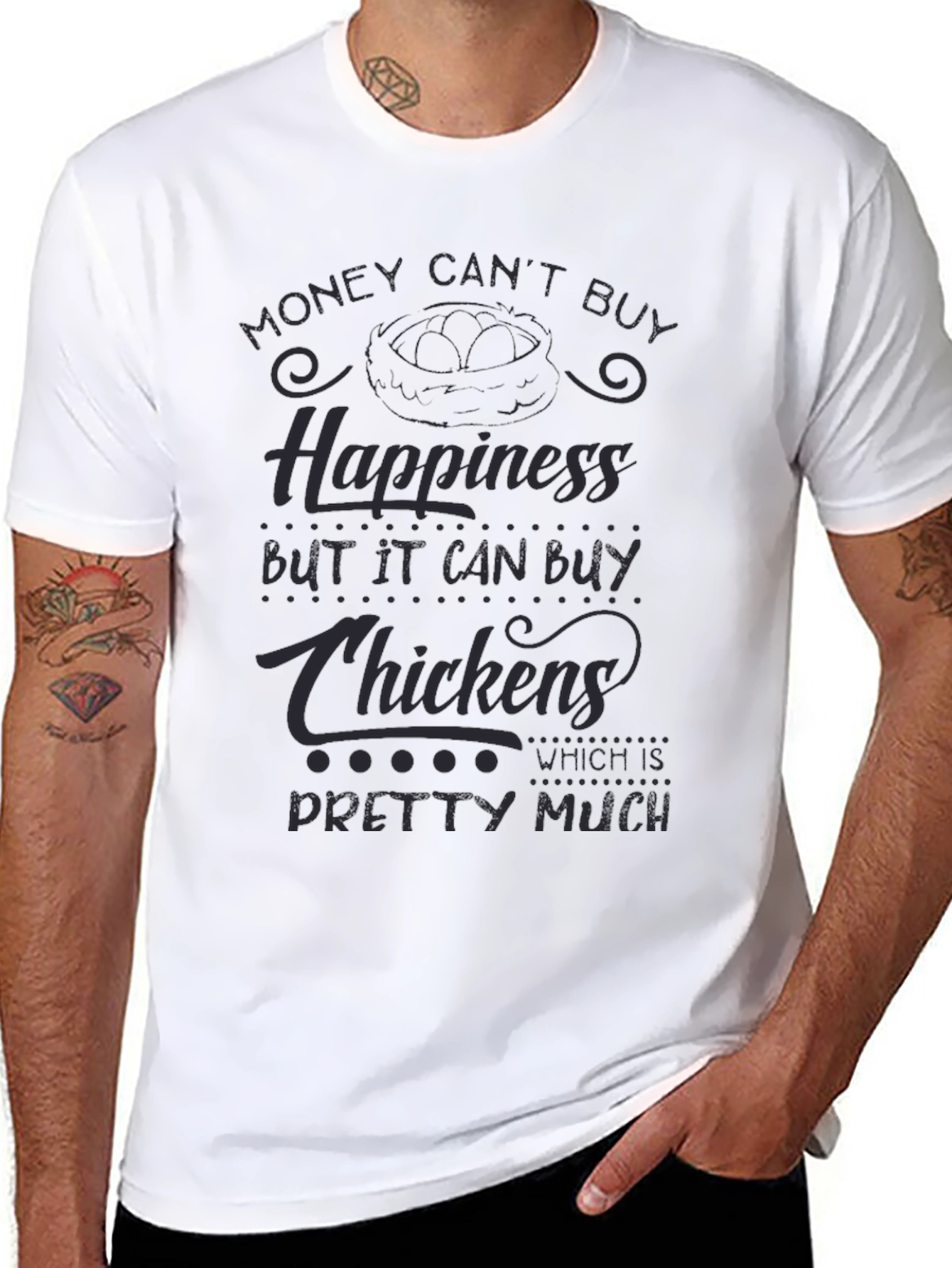 Black Money Can't Buy Happiness T-Shirt view 8