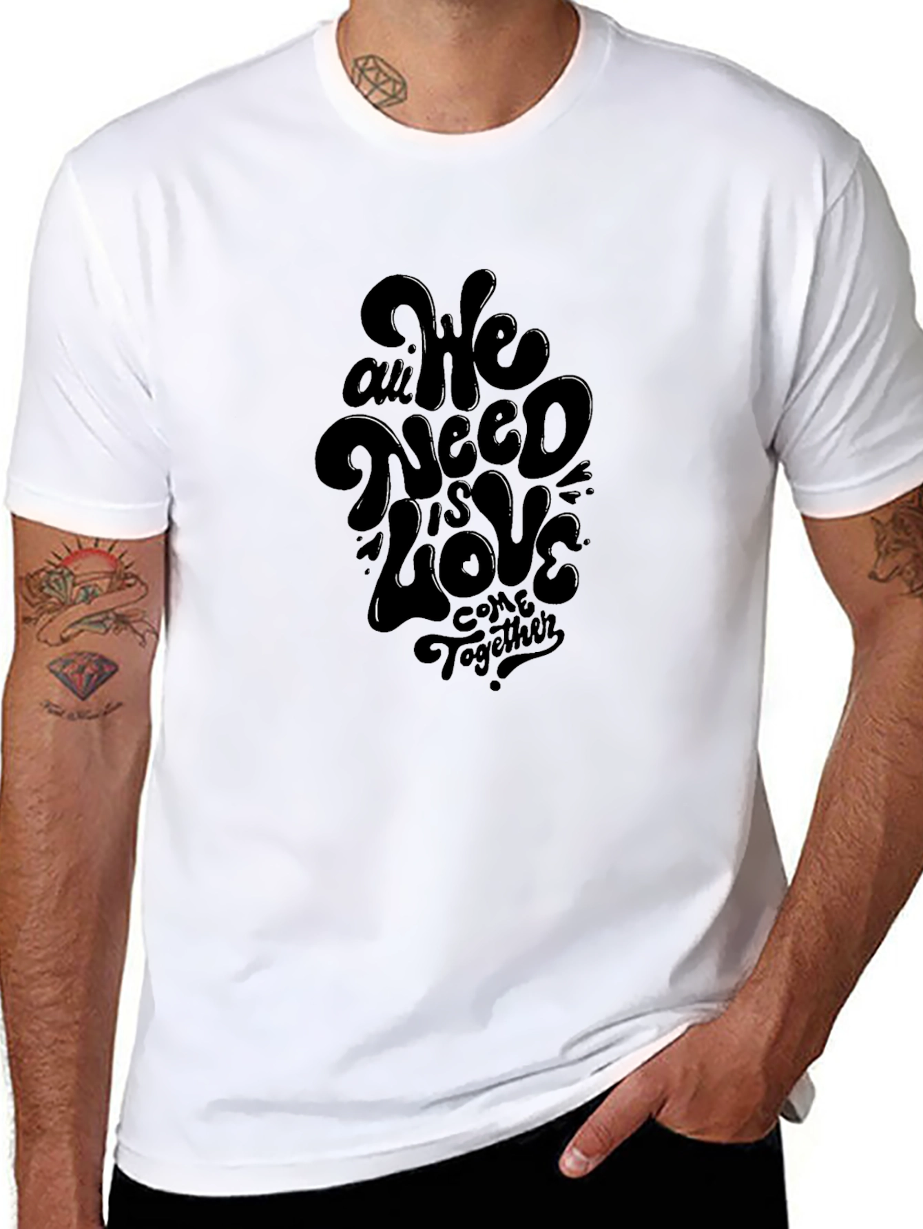 Black We All Need is Love Graphic Tee view 8