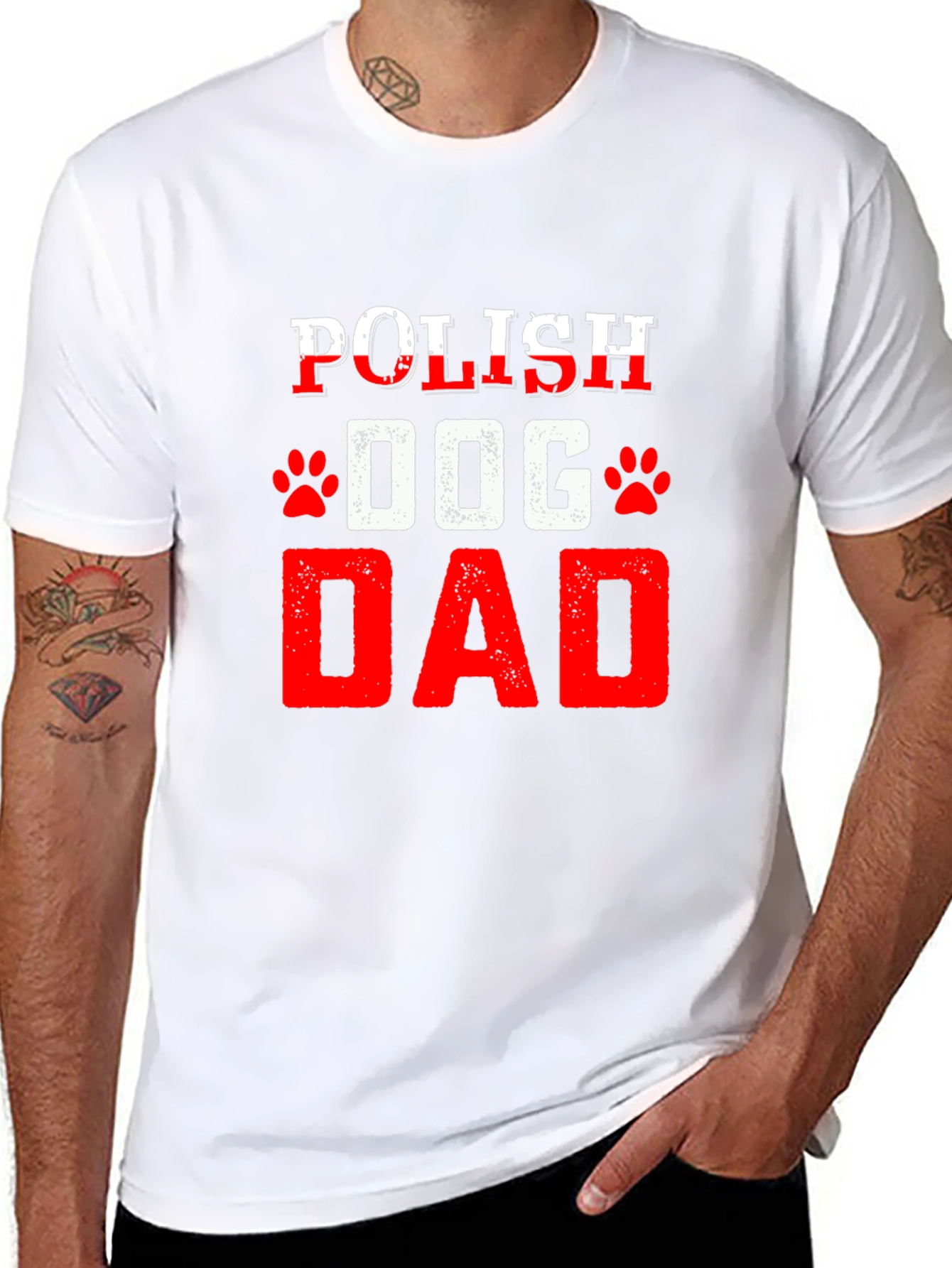 Black Polish Dog Dad T-Shirt Black view 8