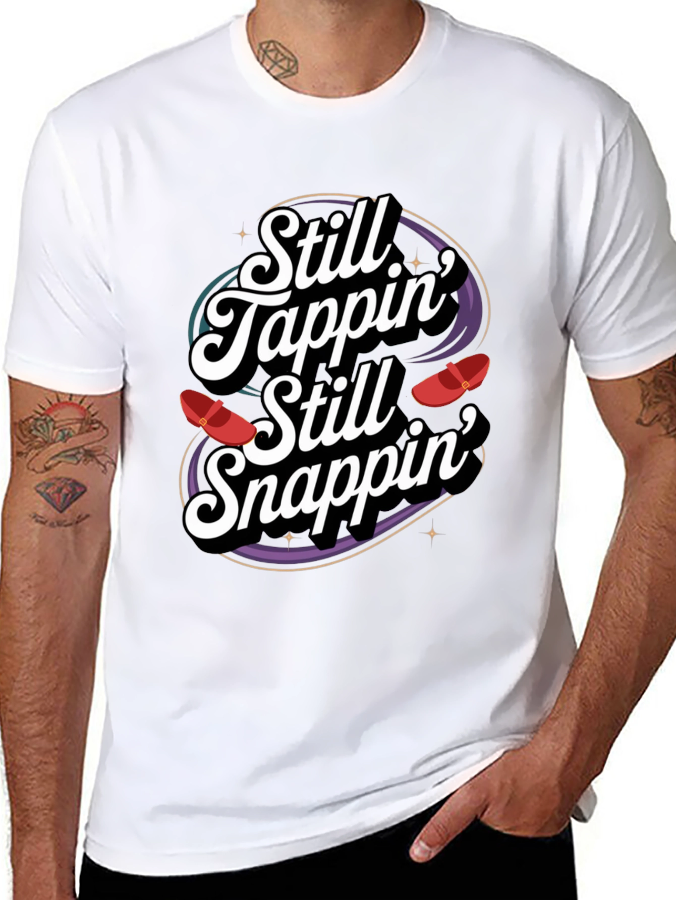 Black Still Tappin' Still Snappin' Graphic Tee view 8
