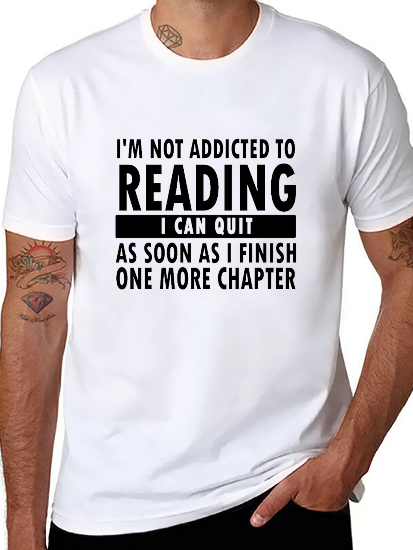 Black Reading Addict Novelty T-Shirt view 8