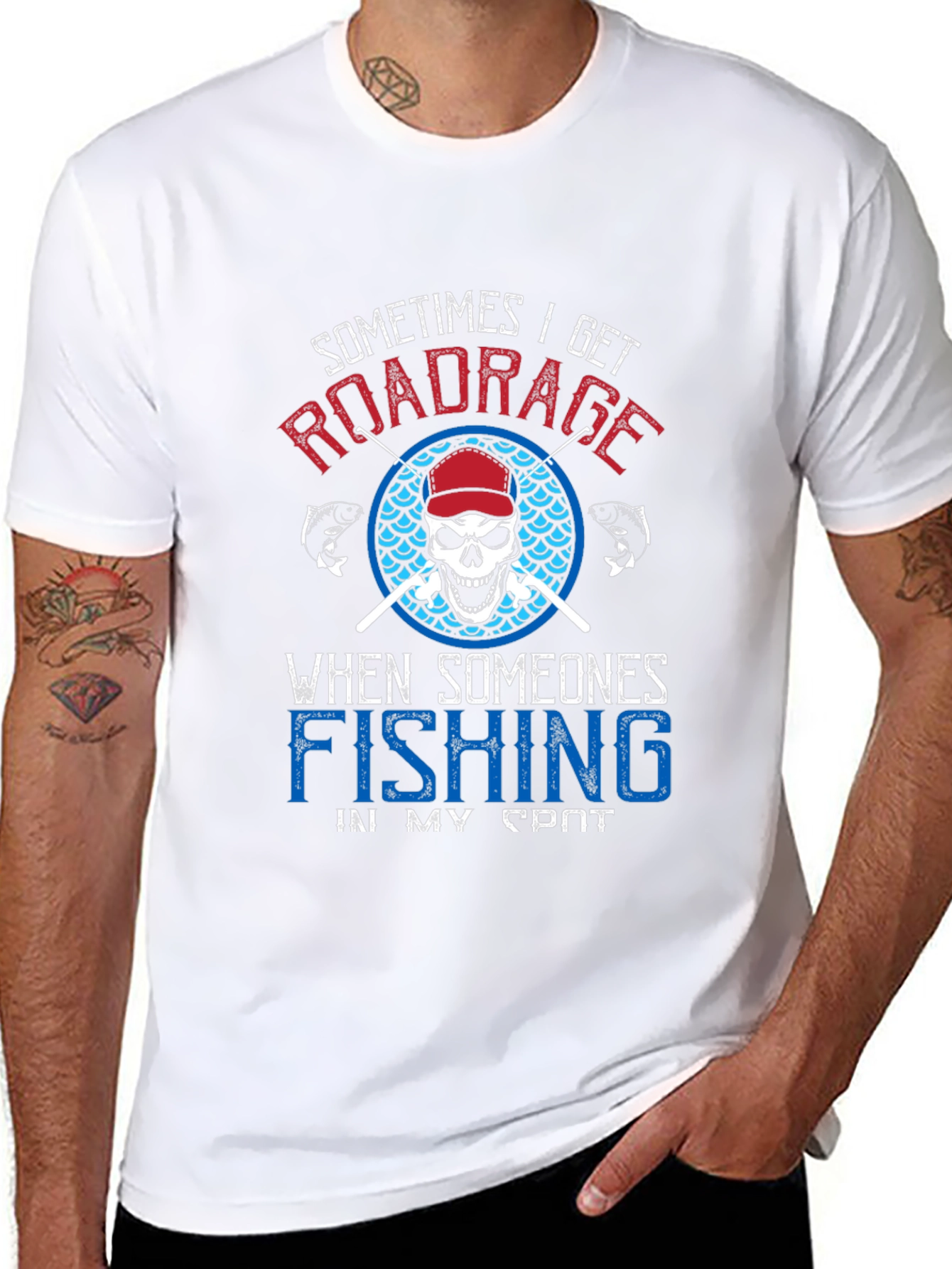 Black Road Rage Fishing T-Shirt view 8