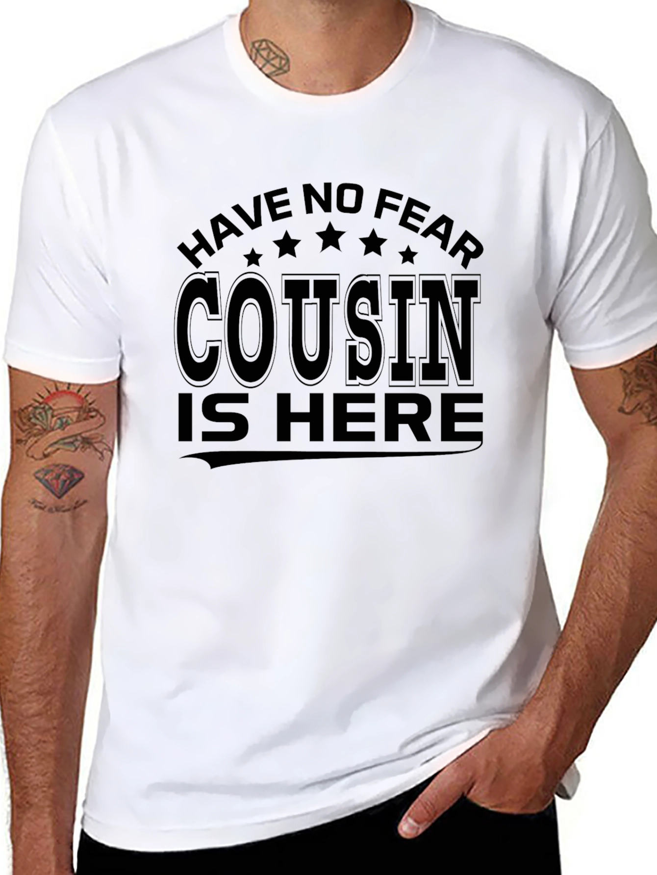 Black Have No Fear Cousin is Here T-Shirt view 8