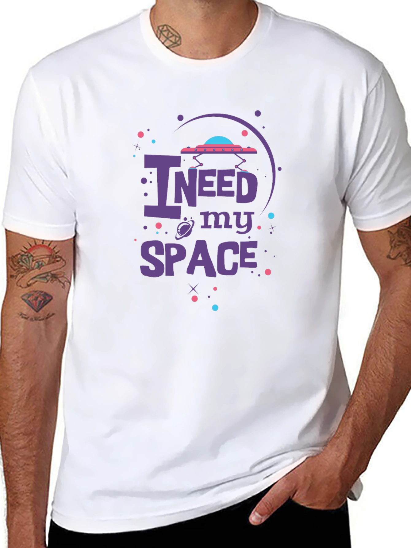 Black I Need My Space Graphic Tee view 8