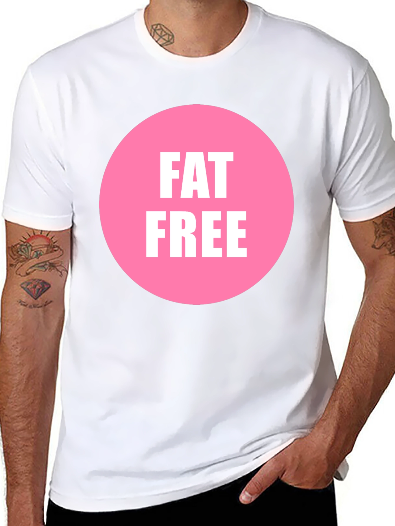 Black Fat Free Graphic Tee - Unisex Black T-Shirt view 8