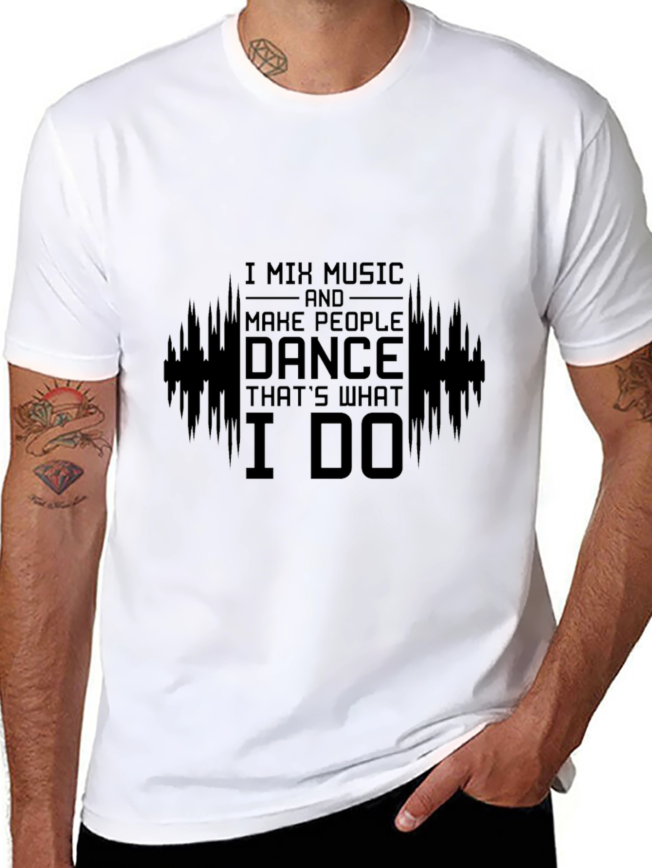 Black Mix Music Dance T-Shirt - DJ Musician Shirt view 8