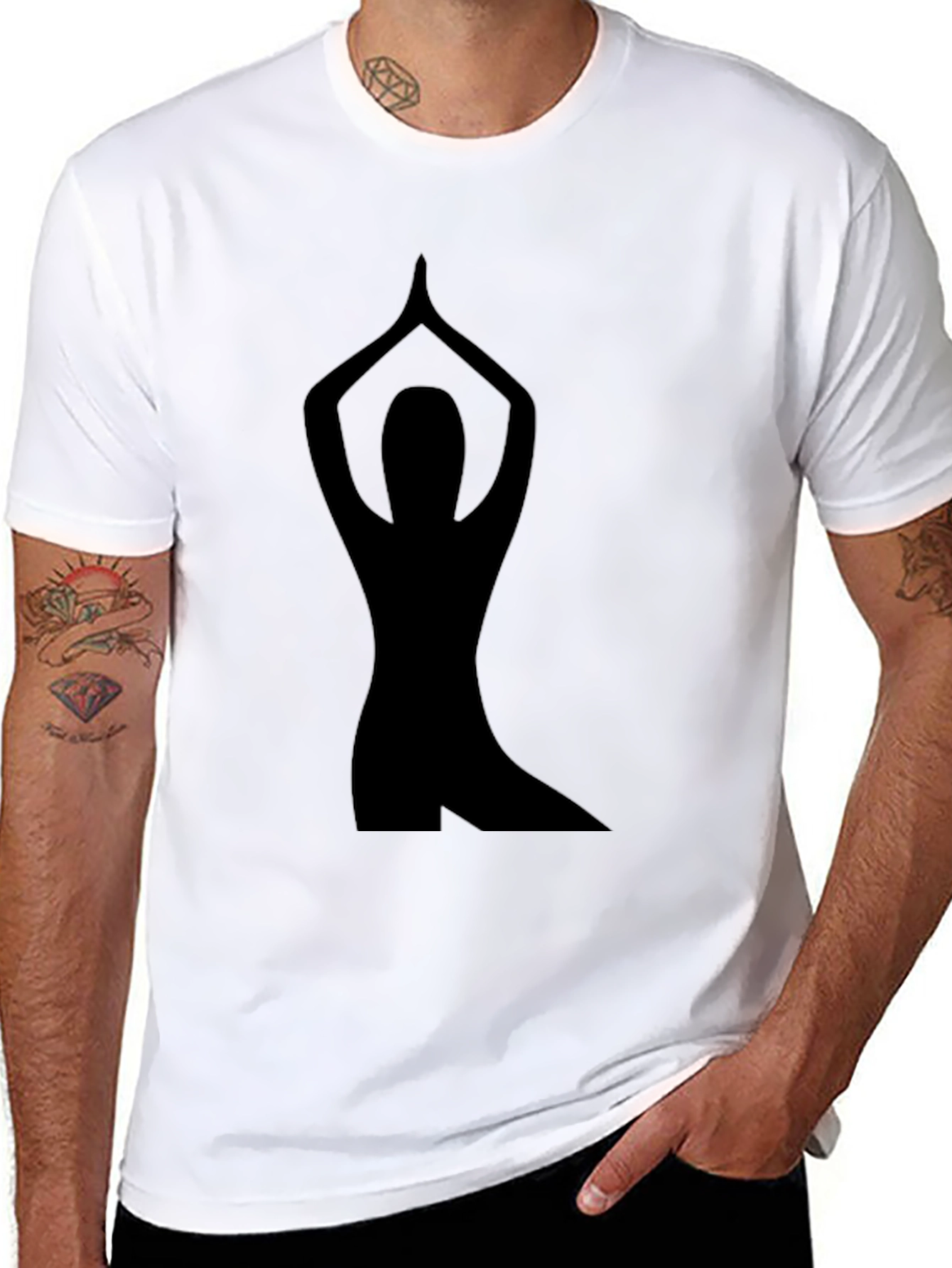 Black Yoga Pose Graphic Tee - Black view 8