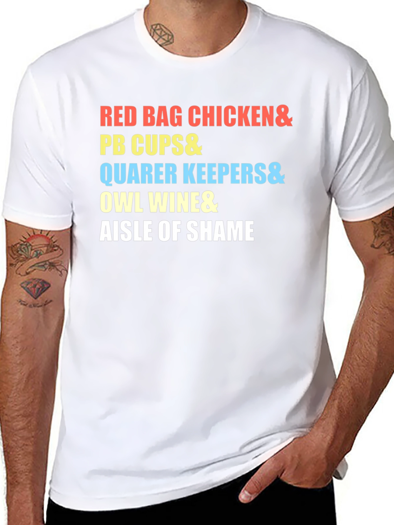Black Red Bag Chicken & More T-Shirt view 8