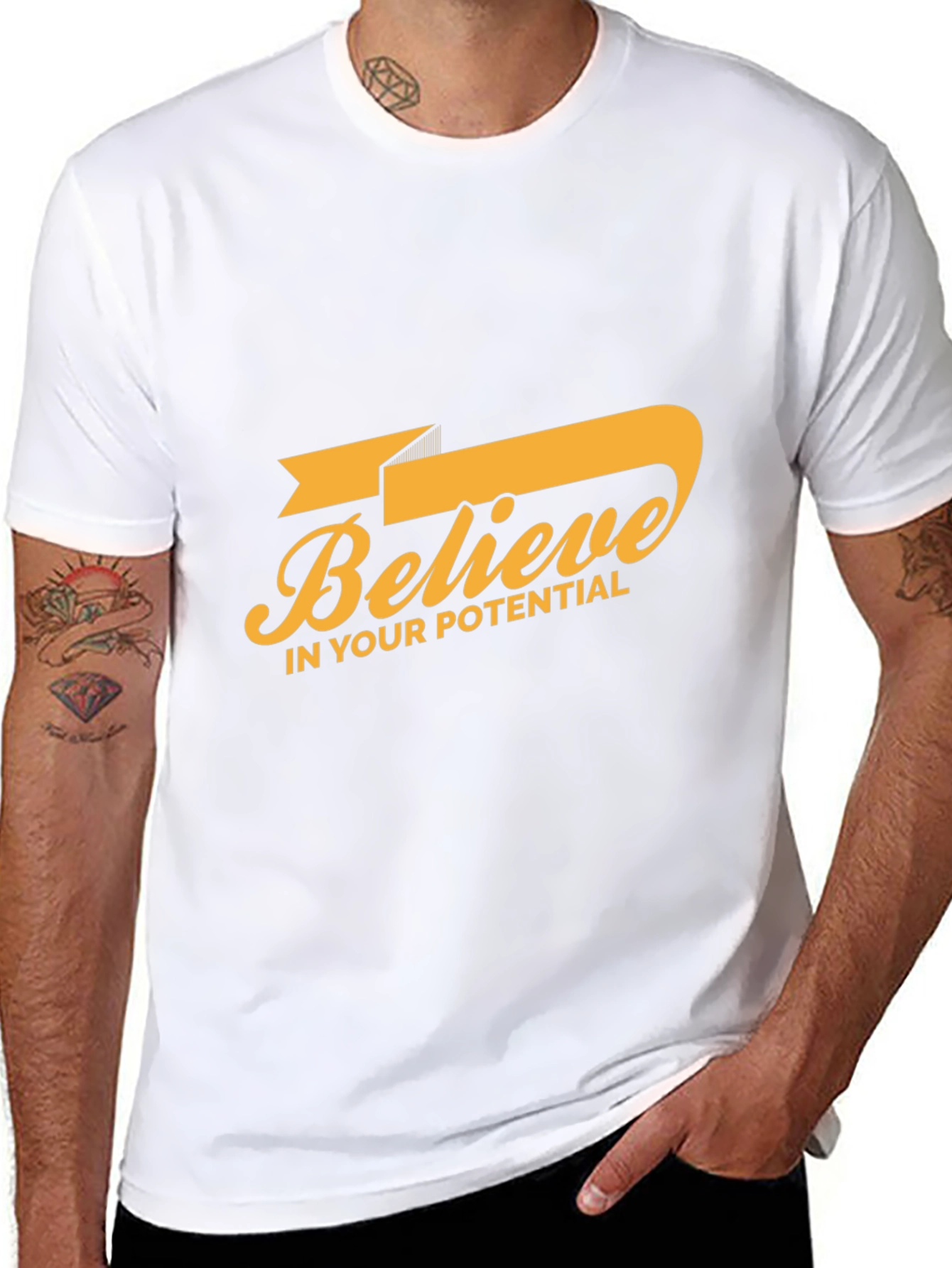 Black Believe in Your Potential Graphic Tee view 8