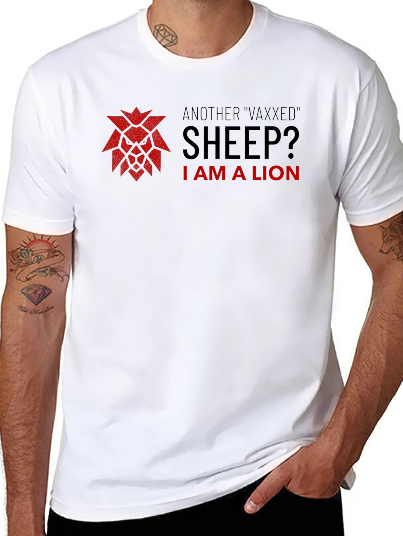Black I am a Lion T-shirt - Anti-Vax Statement view 8