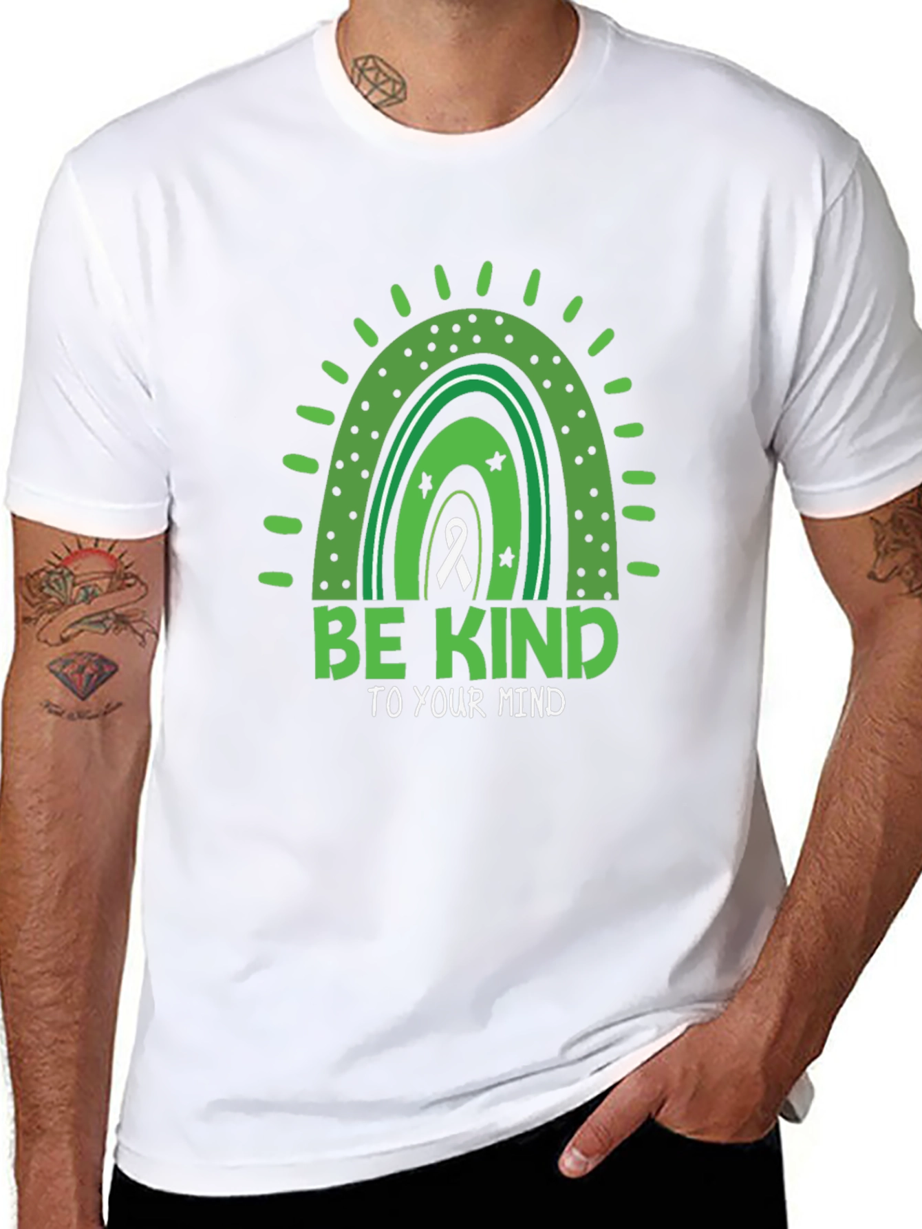 Black Be Kind To Your Mind Mental Health T-Shirt view 8