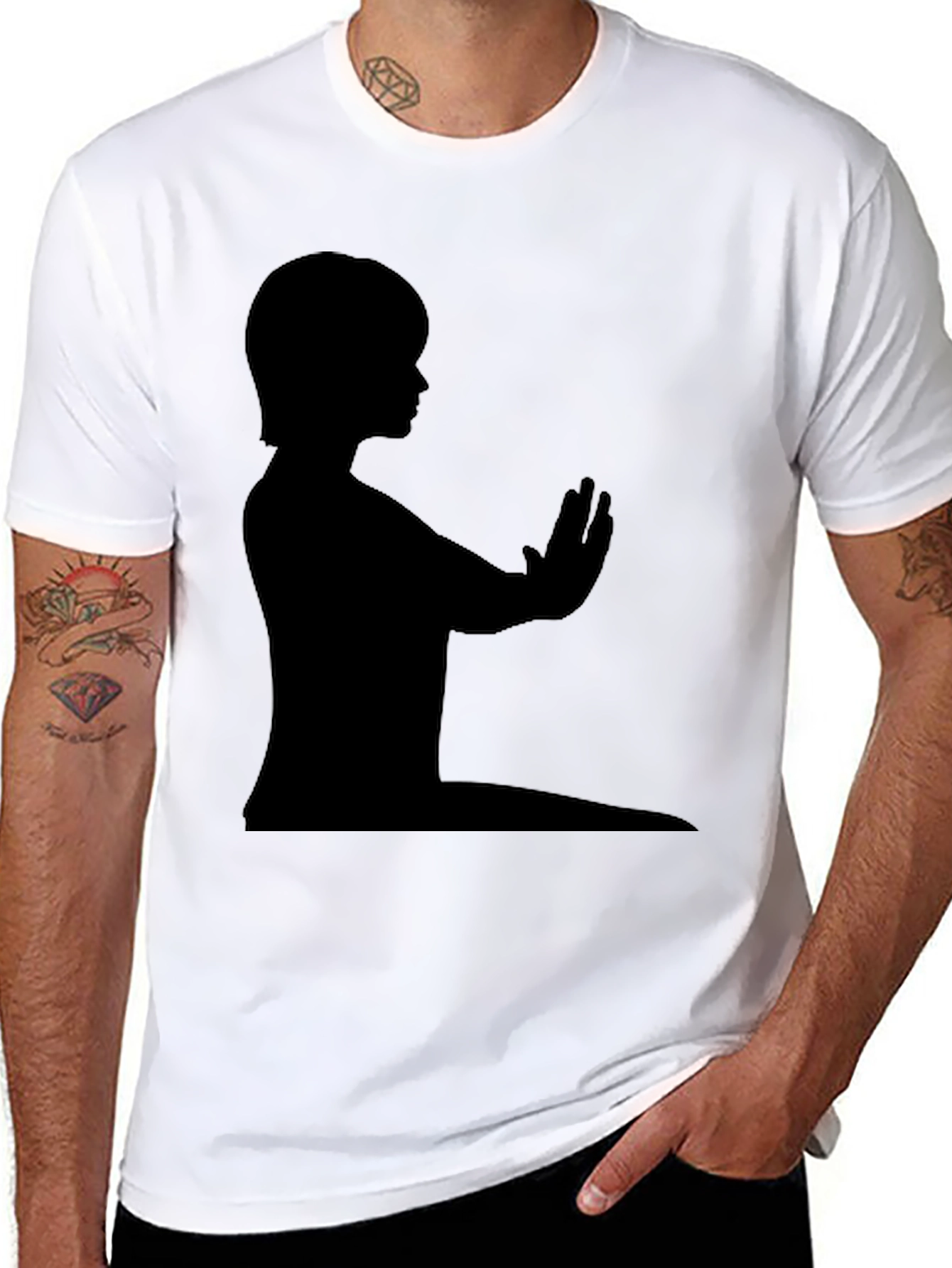 Black Silhouette Graphic Tee - Black view 8