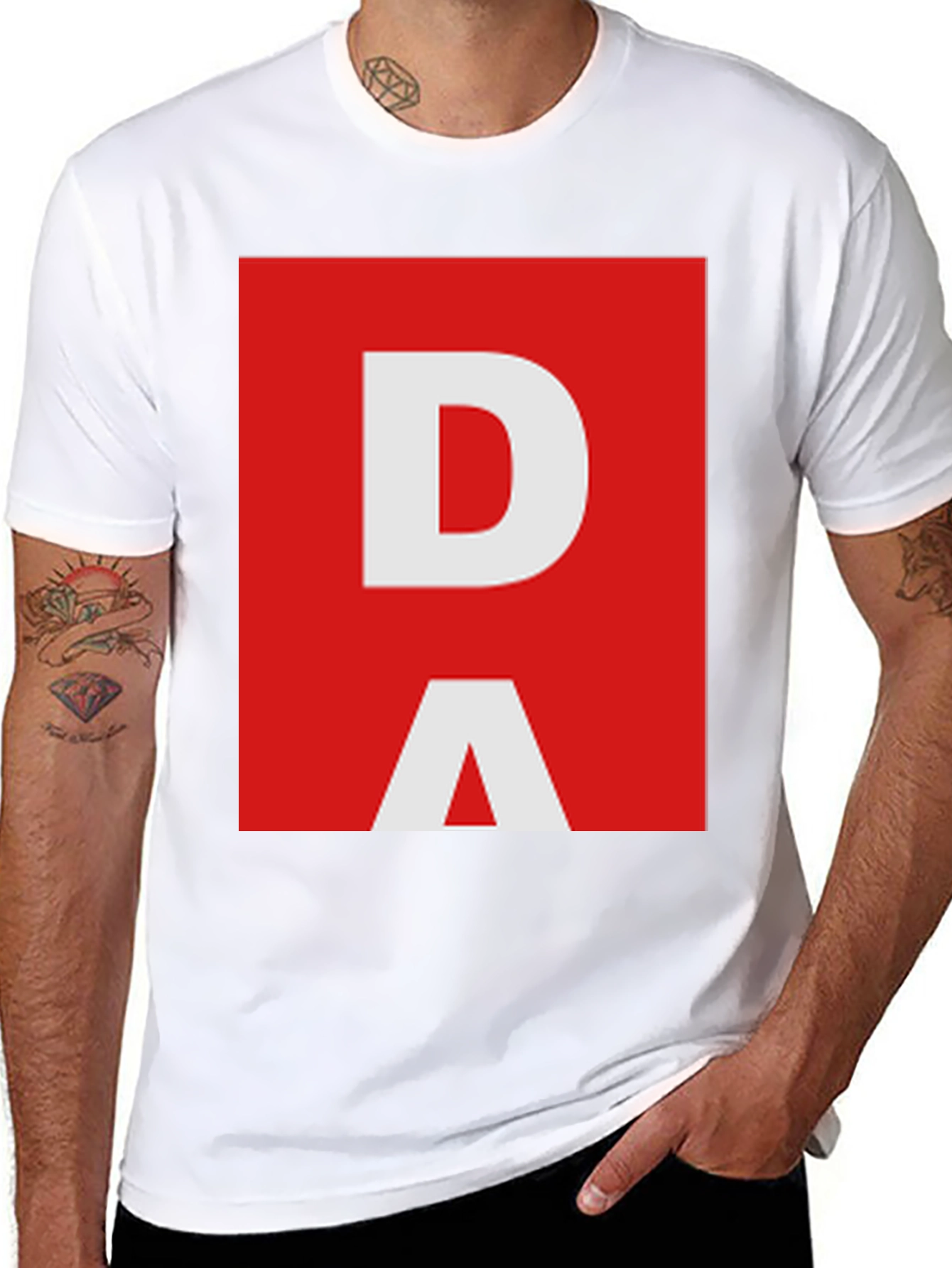 Black DA Graphic Tee - Bold Minimalist Design, Soft Cotton Blend view 8