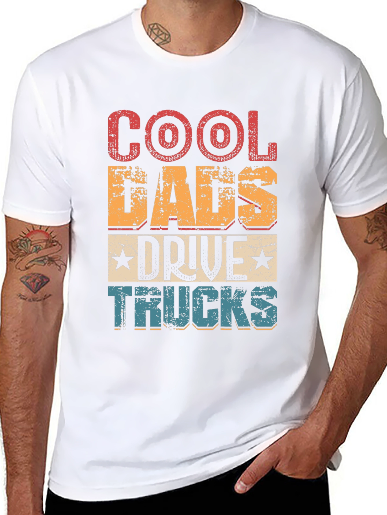 Black Cool Dads Drive Trucks Graphic Tee view 8