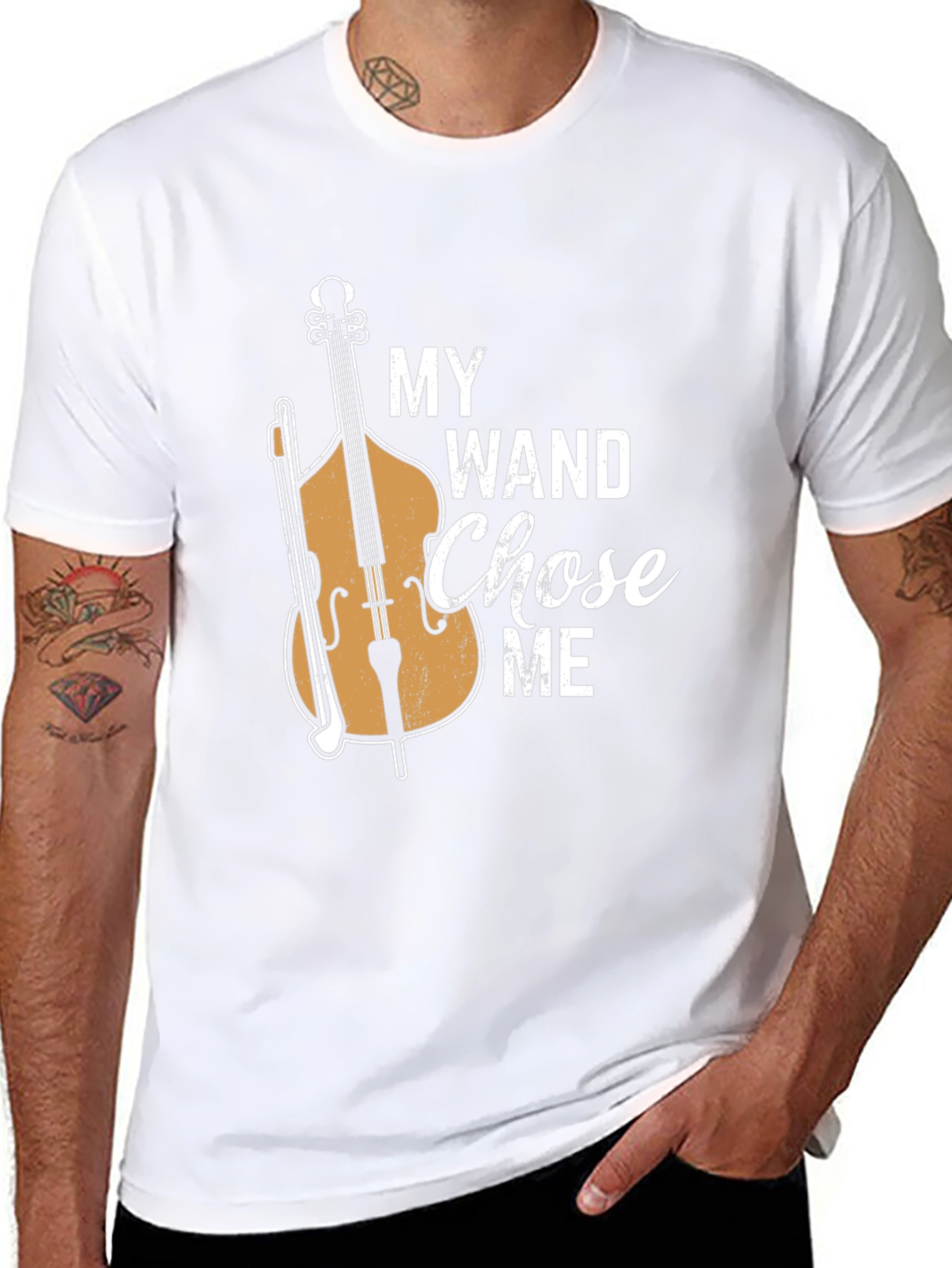 Black My Wand Chose Me Bass Player T-Shirt view 8