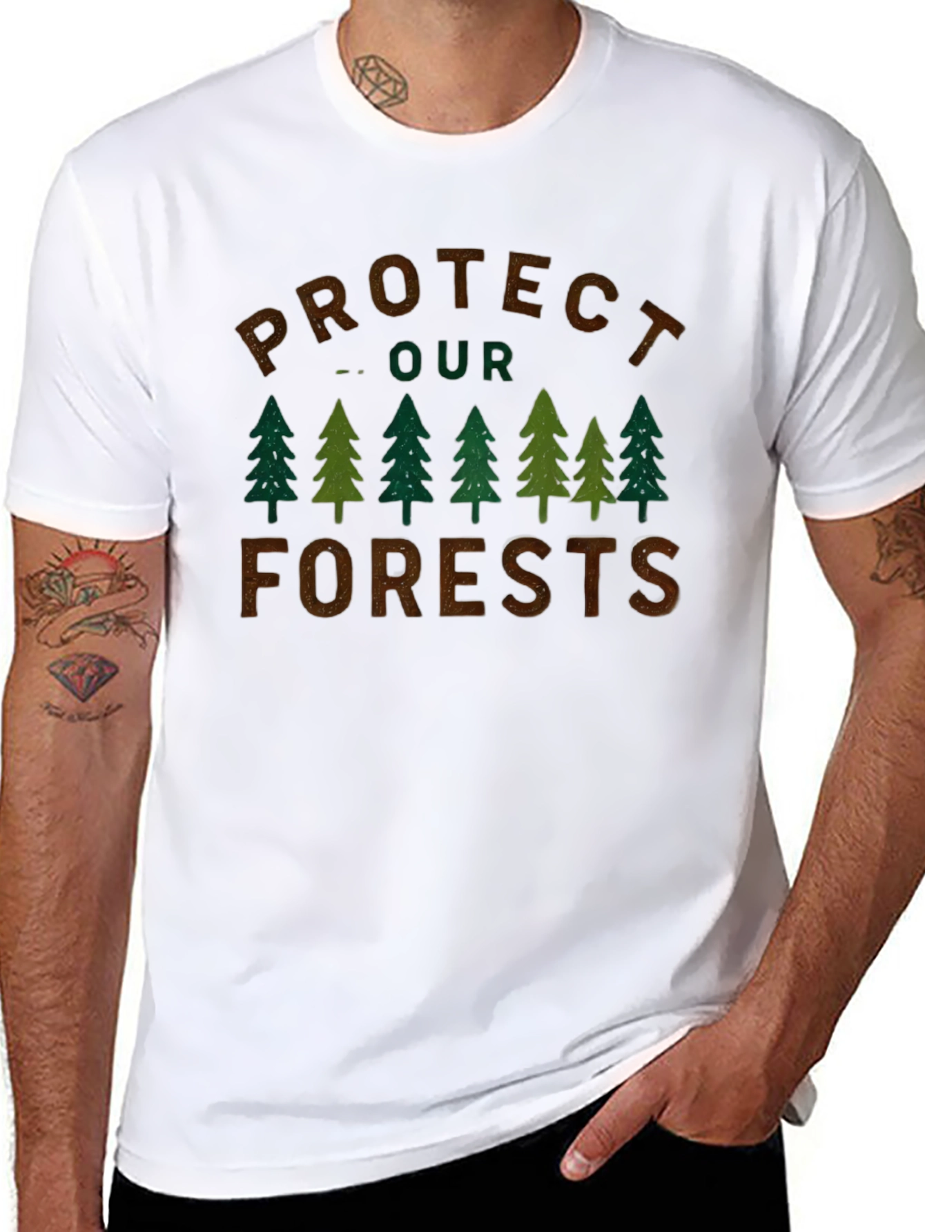Black Protect Our Forests Graphic Tee - Black view 8