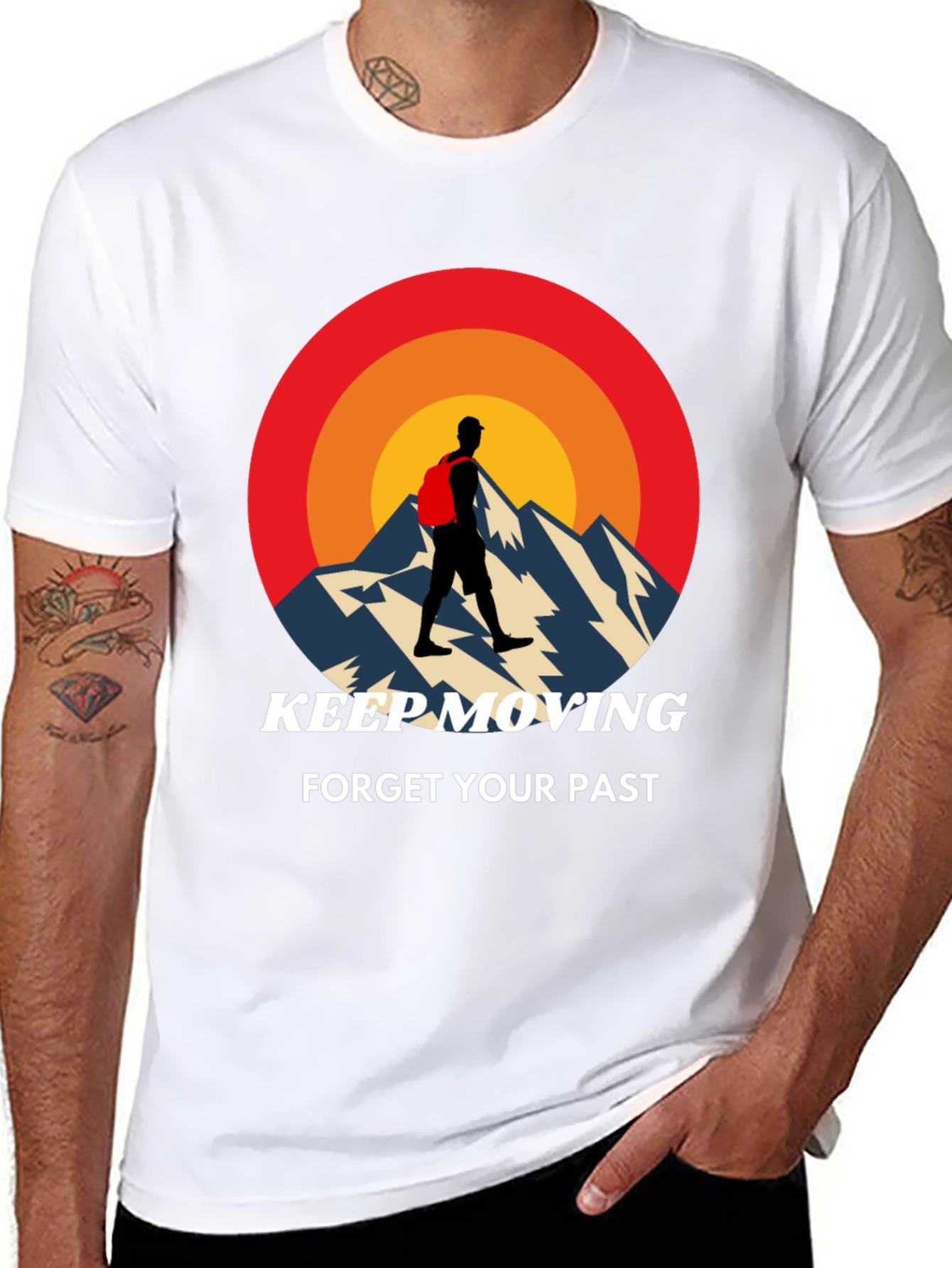 Black Keep Moving Mountain T-Shirt view 8