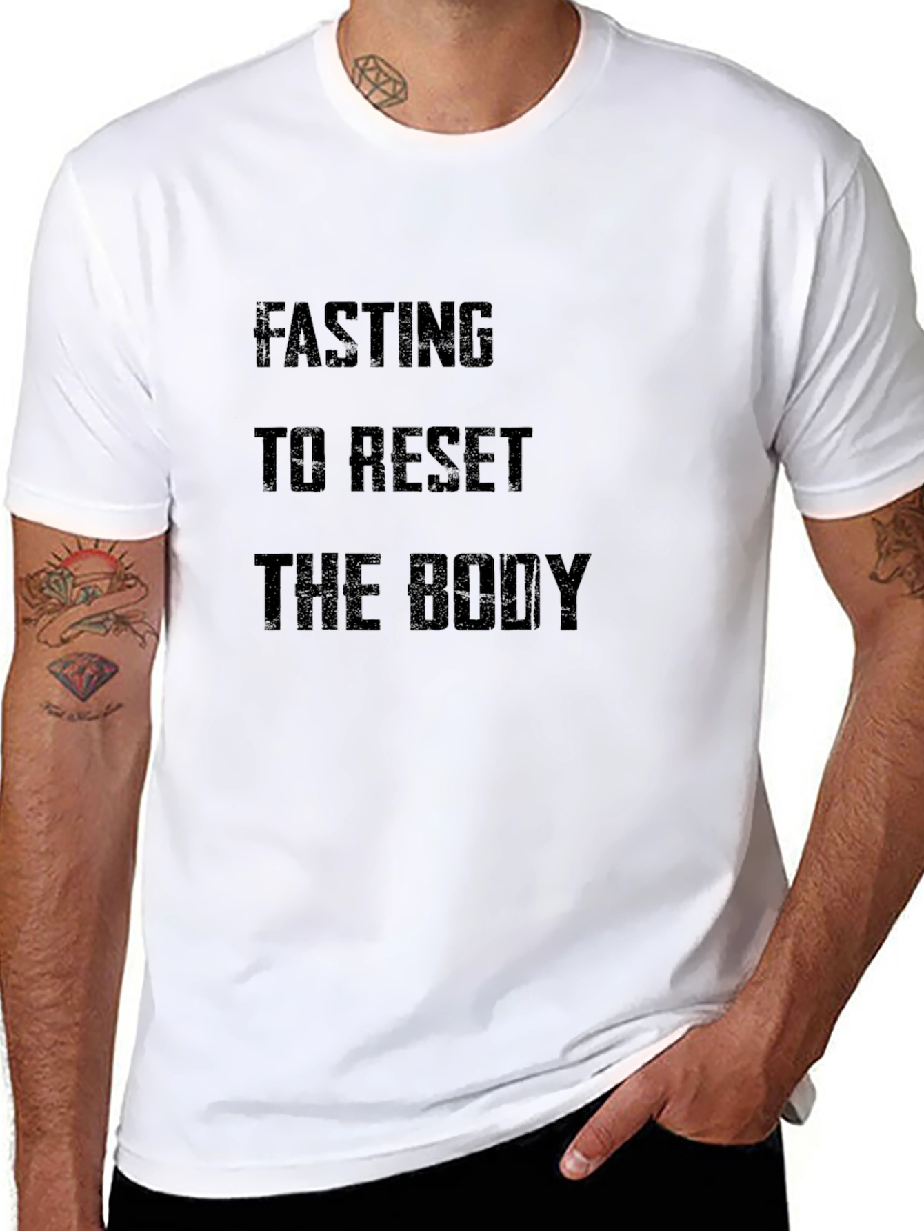 Black Fasting to Reset the Body Black T-Shirt view 8