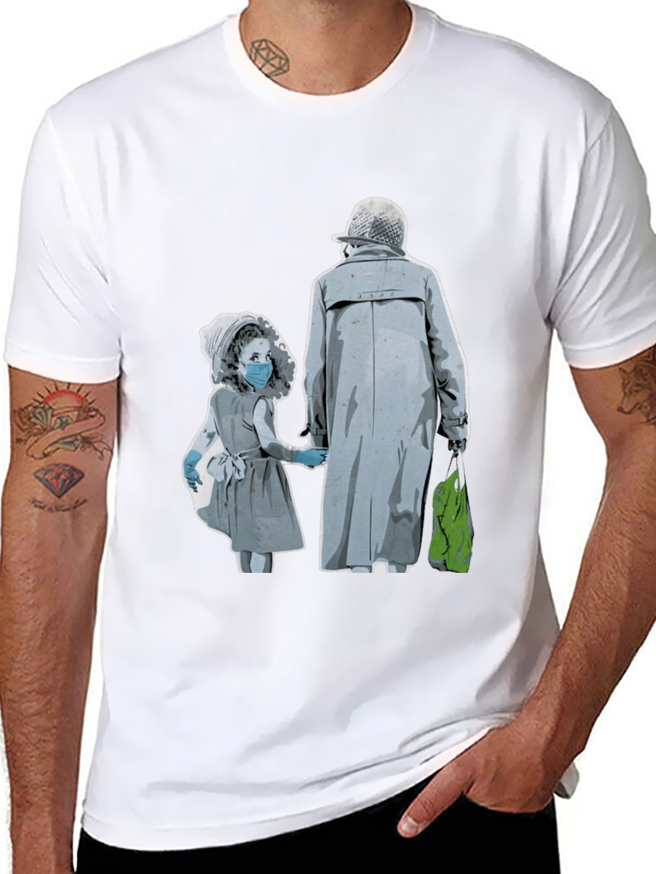 Black Artistic Graphic Tee - Masked Kids view 8