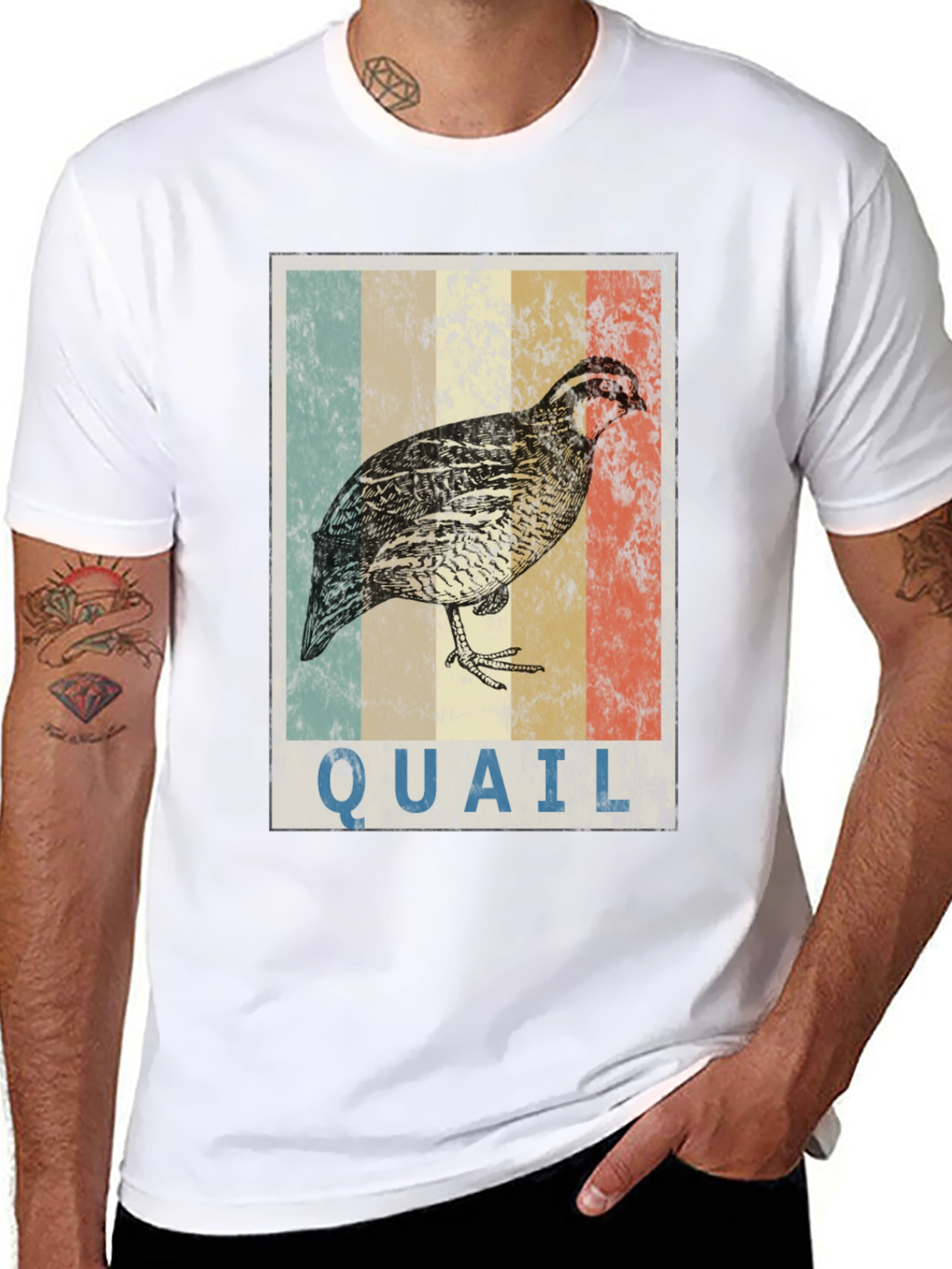 Black Vintage Quail Graphic T-Shirt view 8