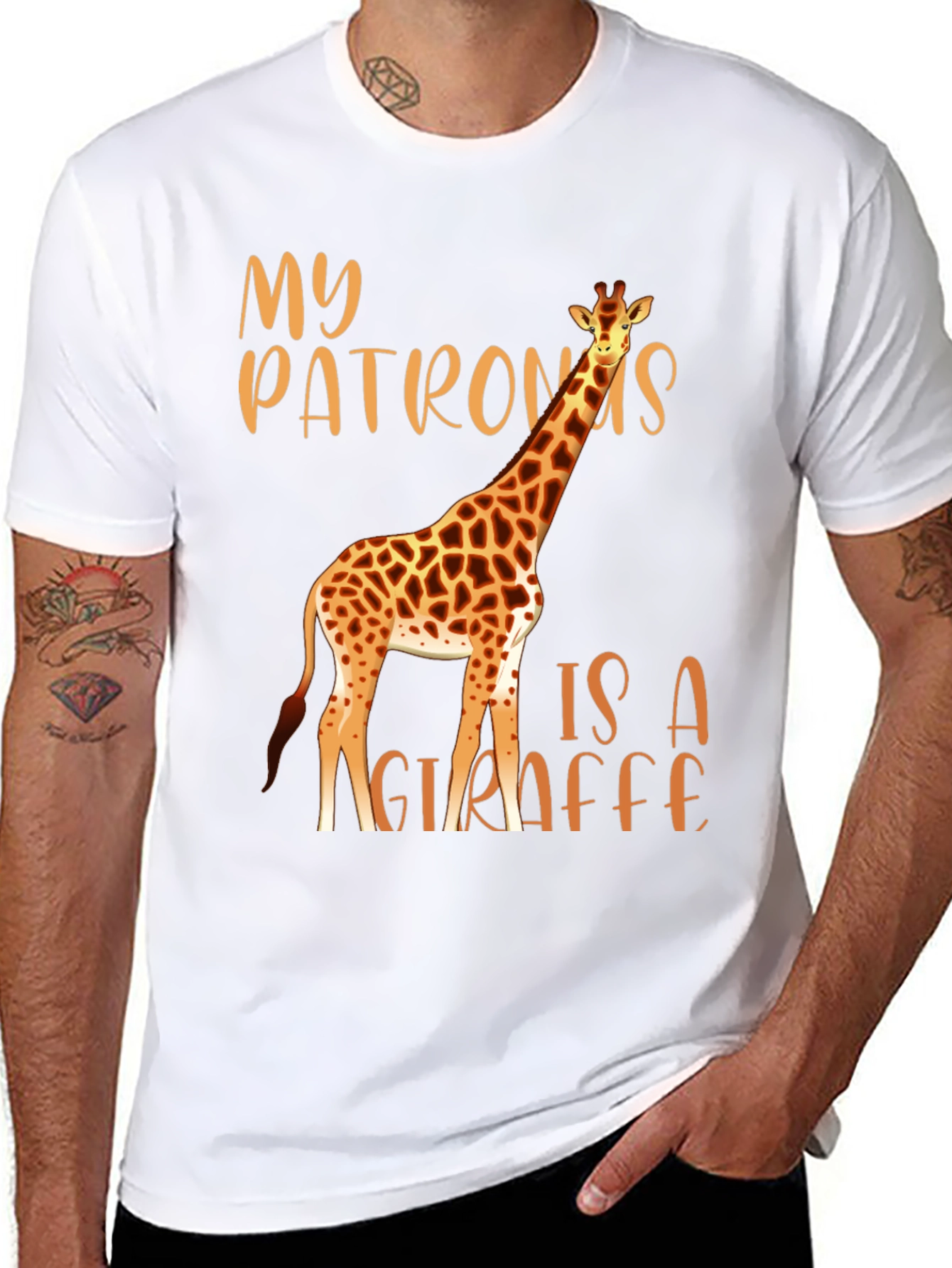 Black My Patronus Is A Giraffe T-Shirt view 8