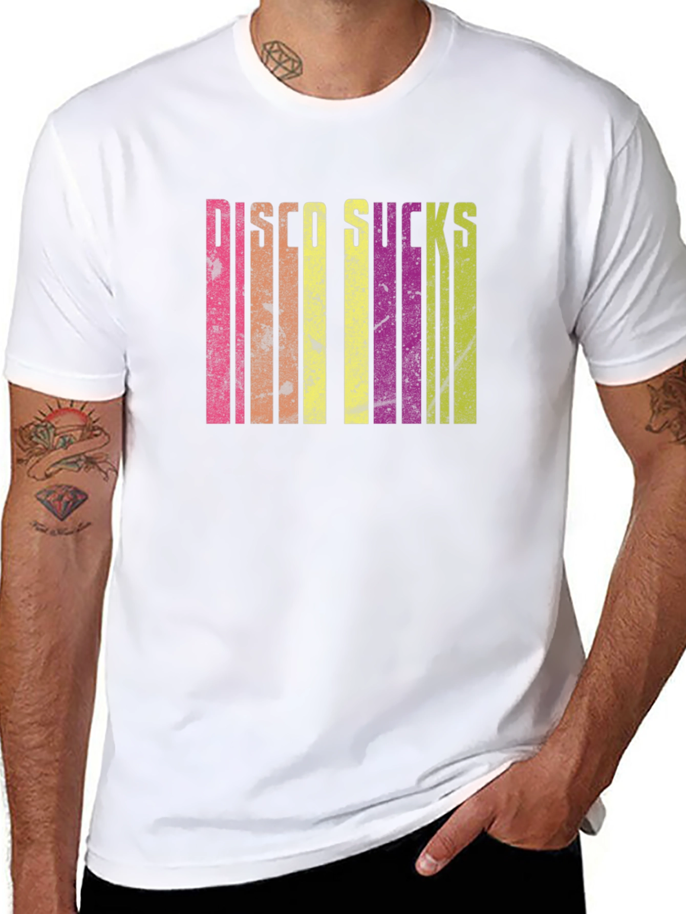 Black Disco Sucks Retro T-Shirt view 8