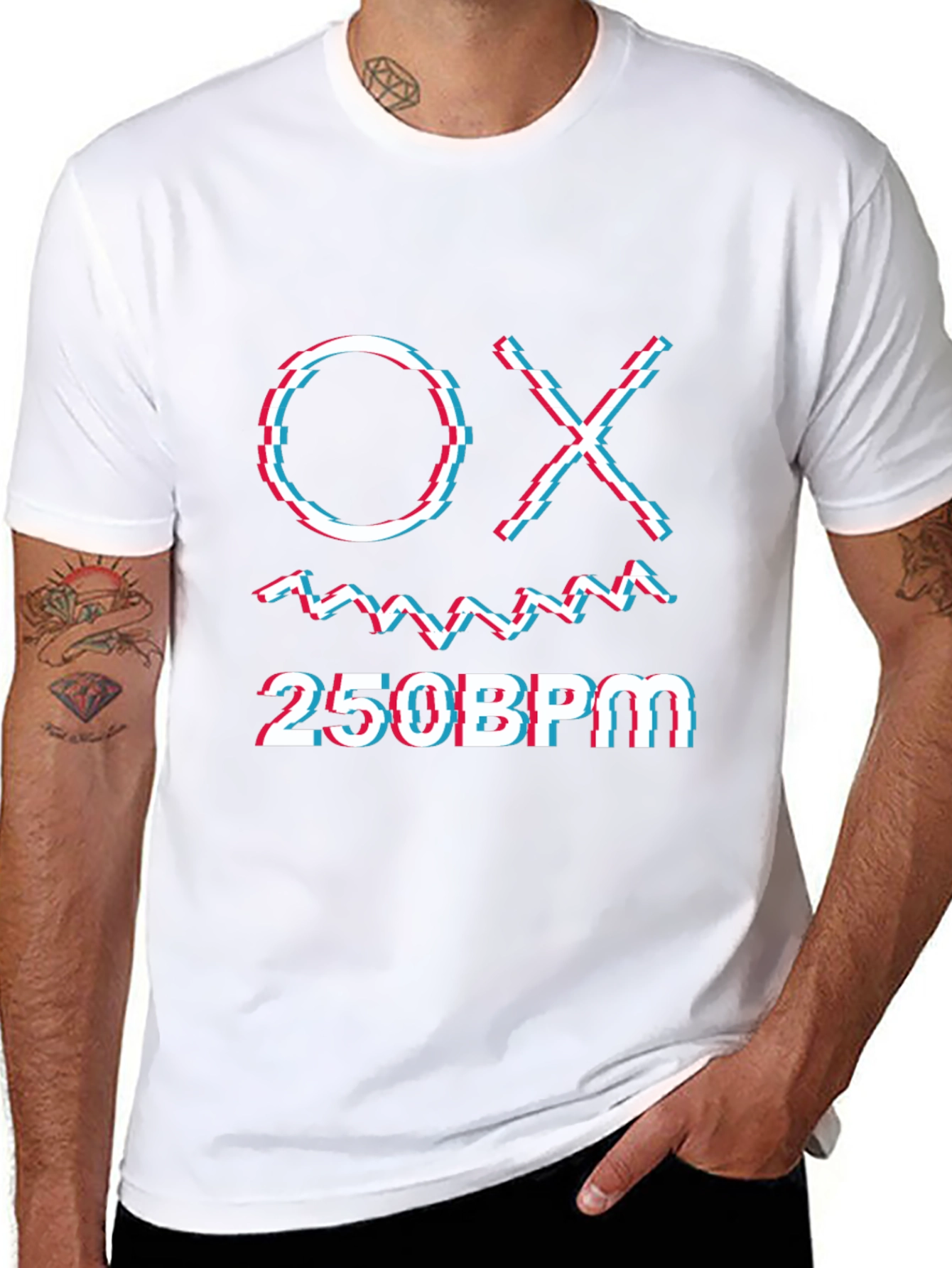 Black OX 250BPM Graphic Tee - Glitch Style view 8