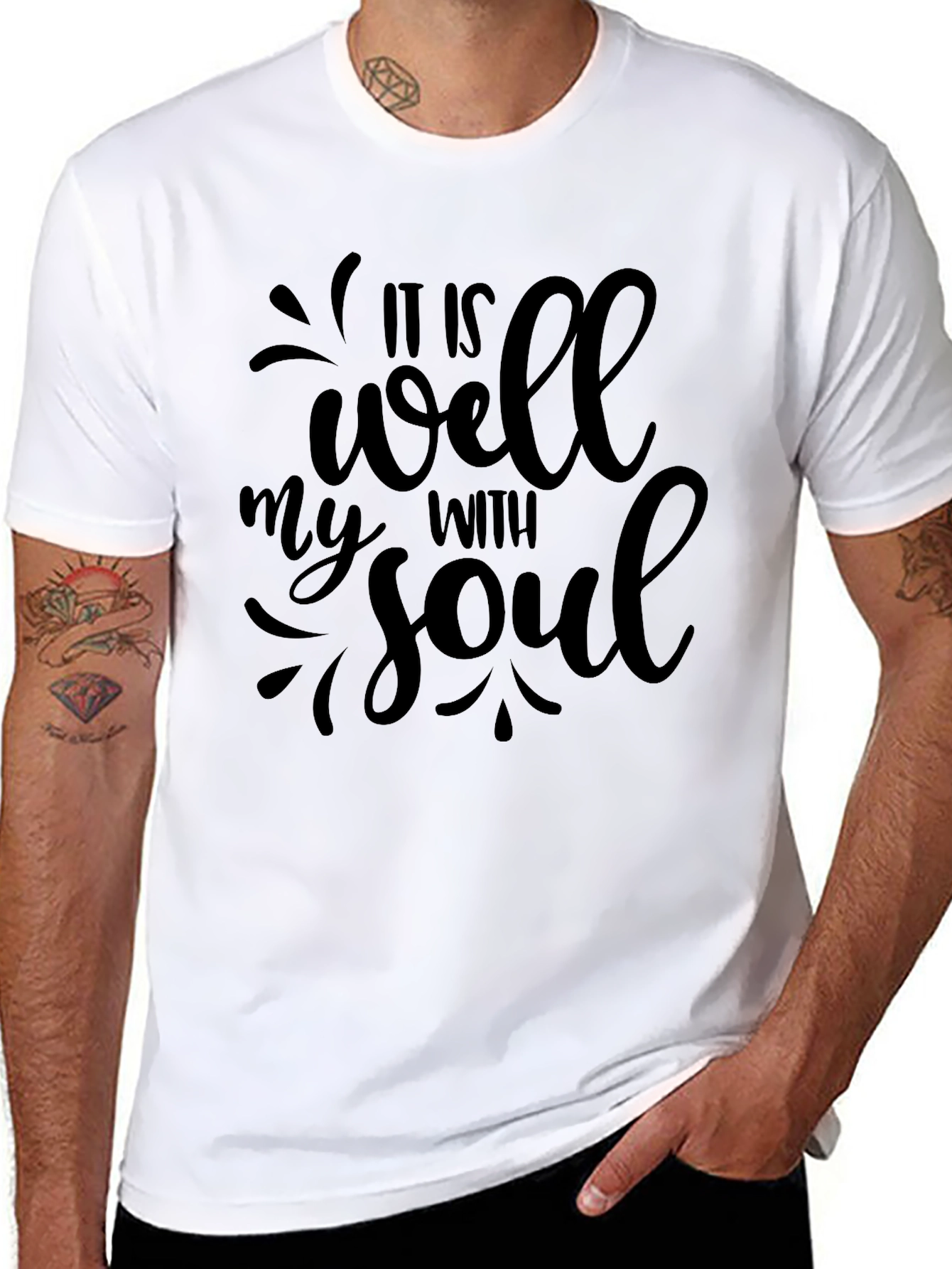 Black It Is Well With My Soul Black T-Shirt view 8