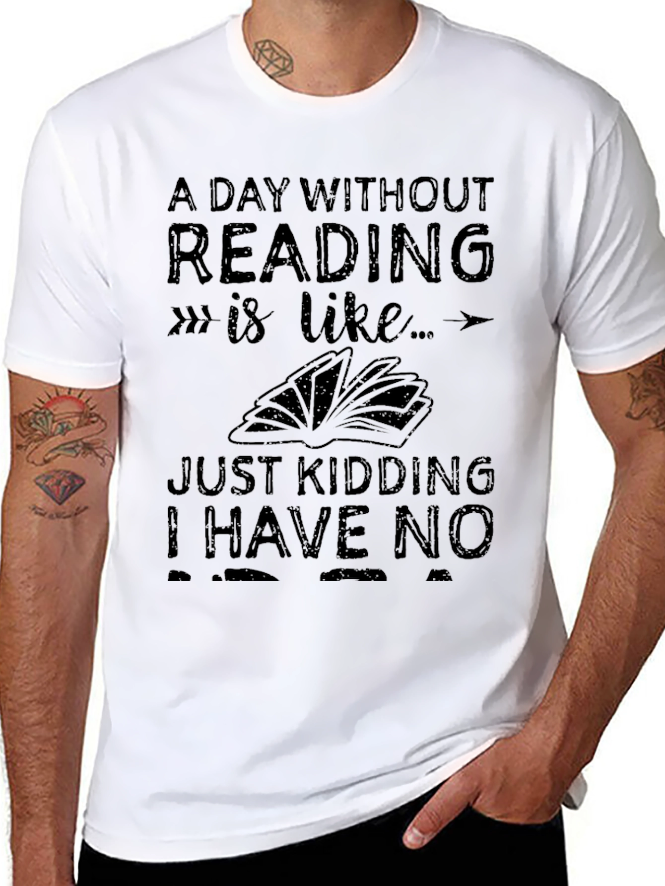 Black Funny Reading T-Shirt - A Day Without Reading view 8