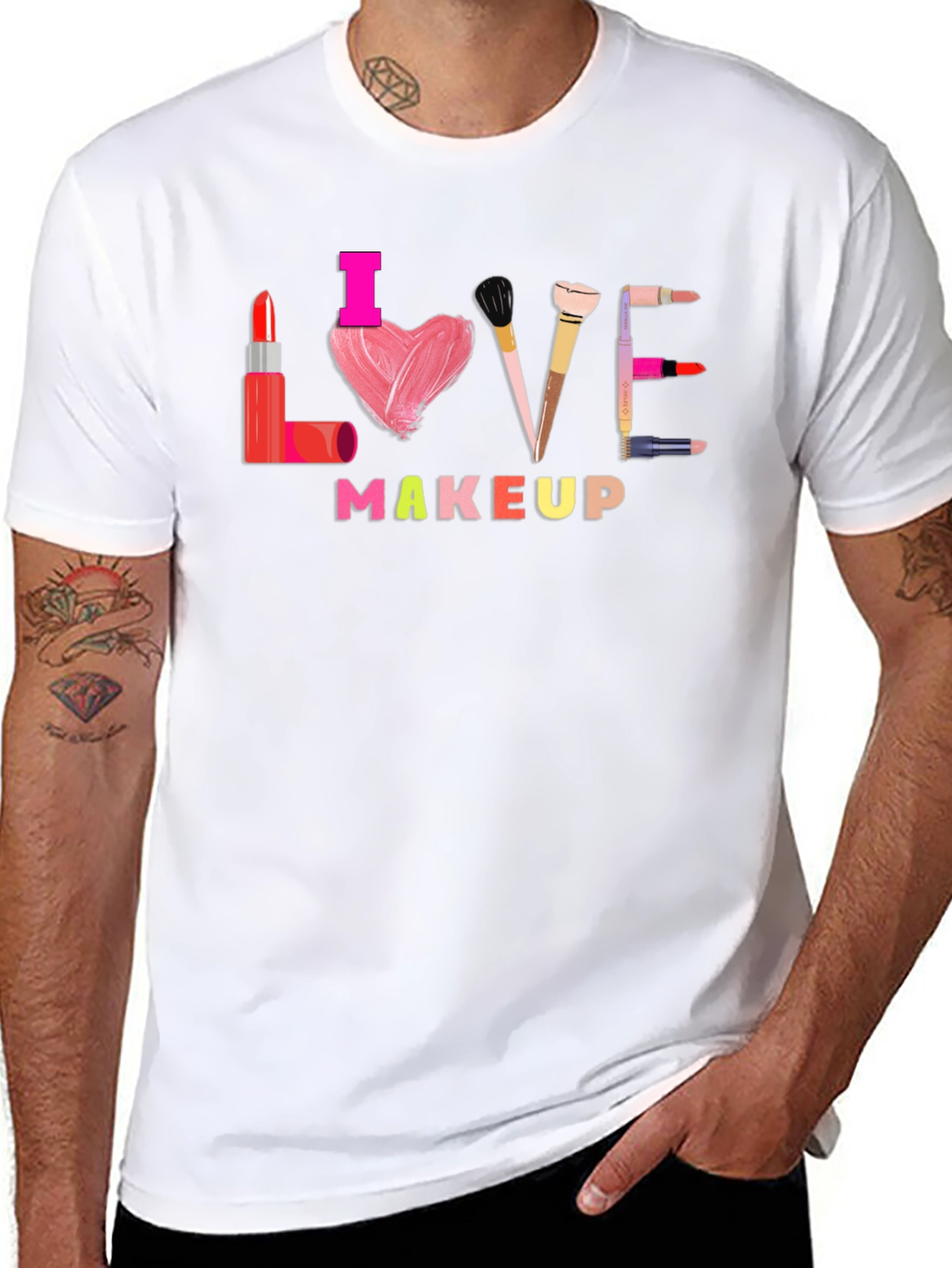 Black I Love Makeup T-Shirt view 8