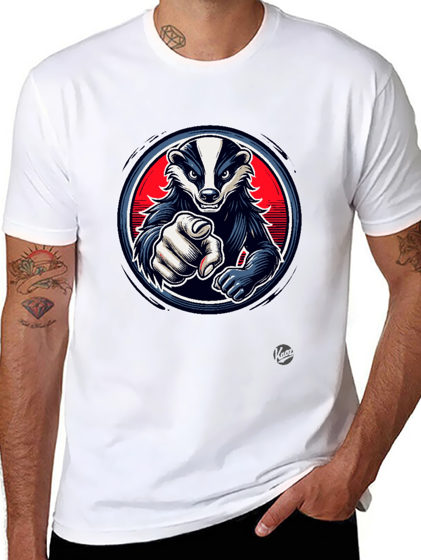 Black Cool Badger Graphic T-Shirt view 8