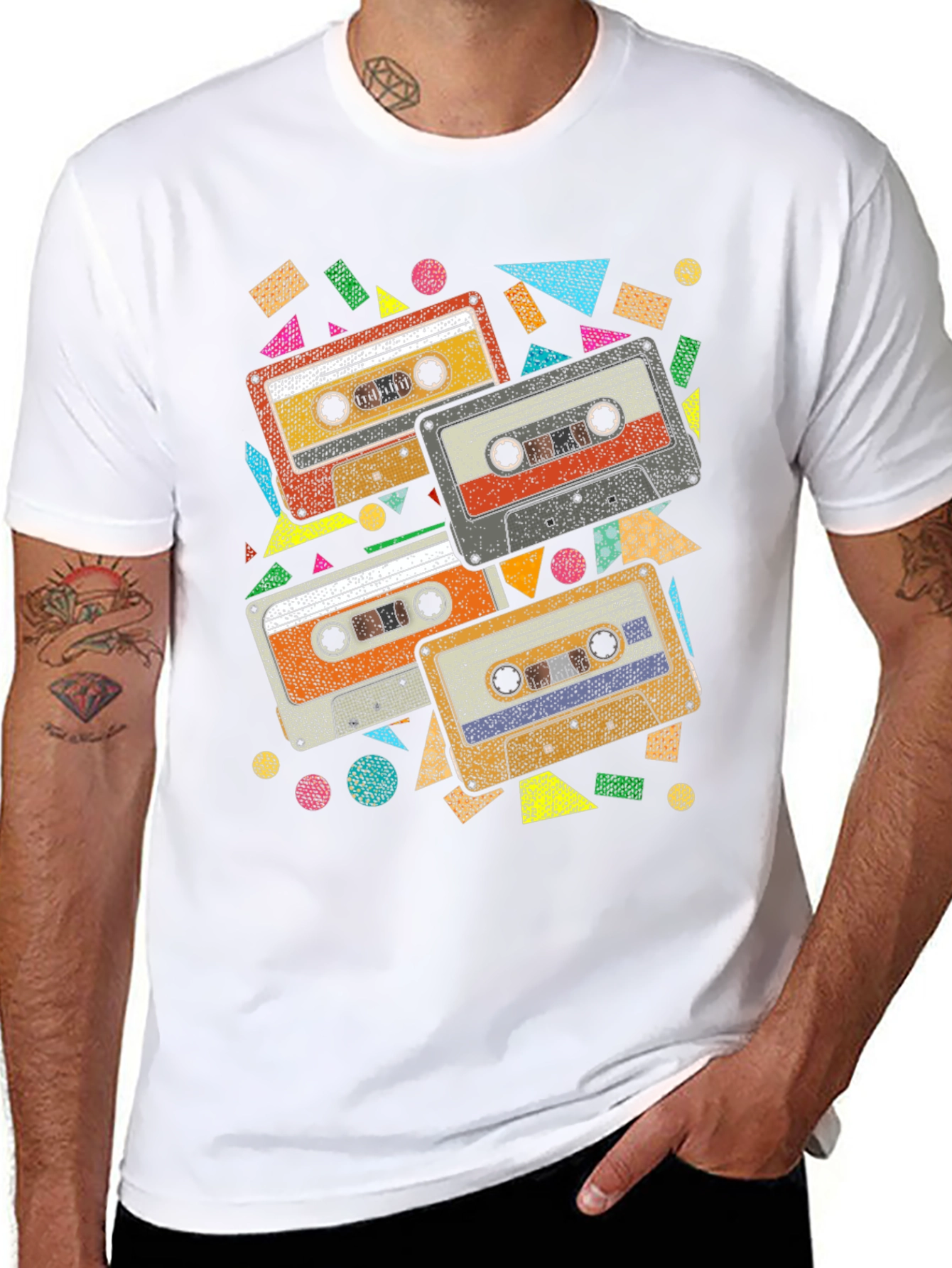 Black Retro Cassette Tape Graphic Tee - Black view 8