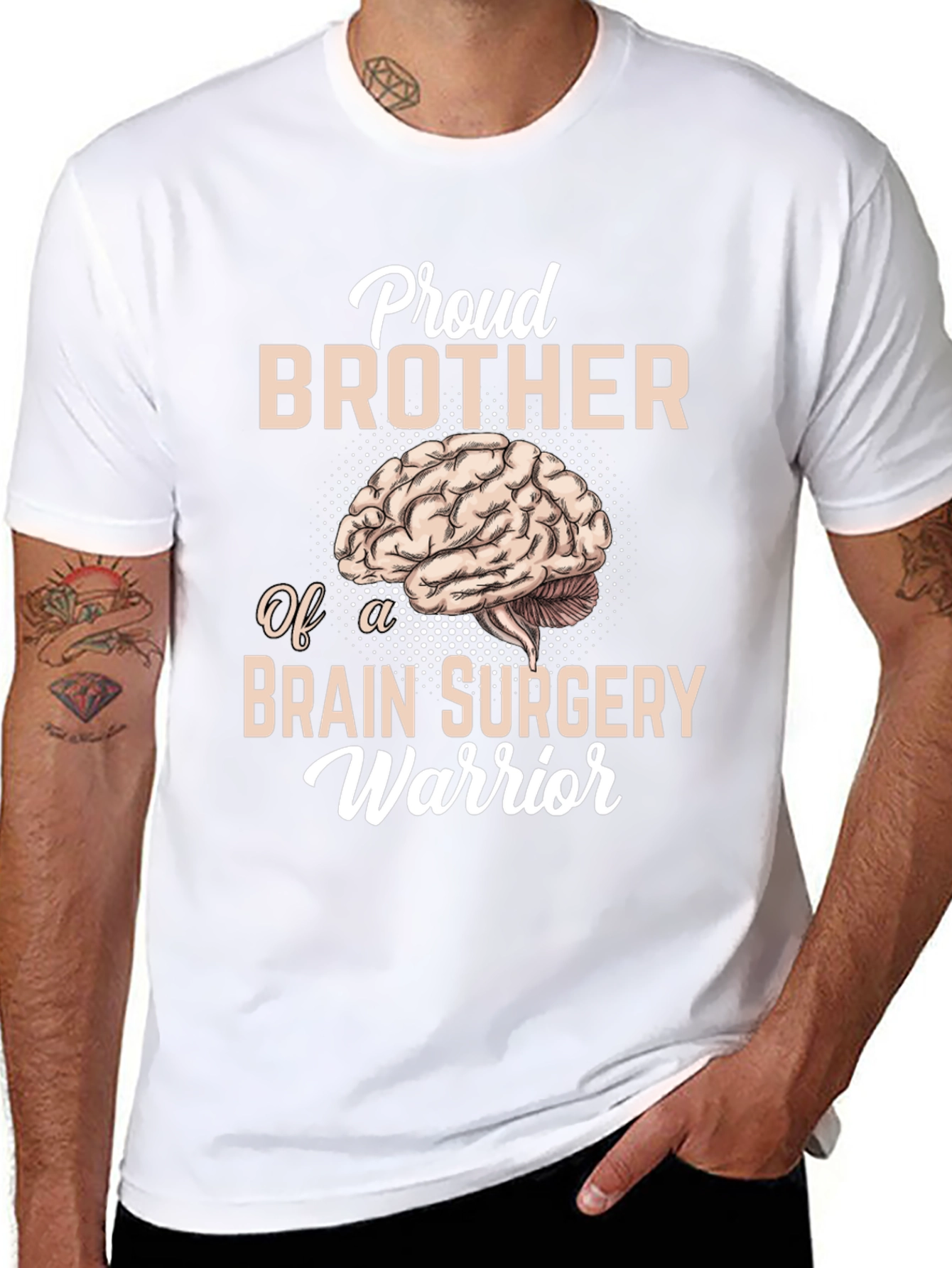Black Proud Brother Brain Surgery Warrior T-Shirt view 8