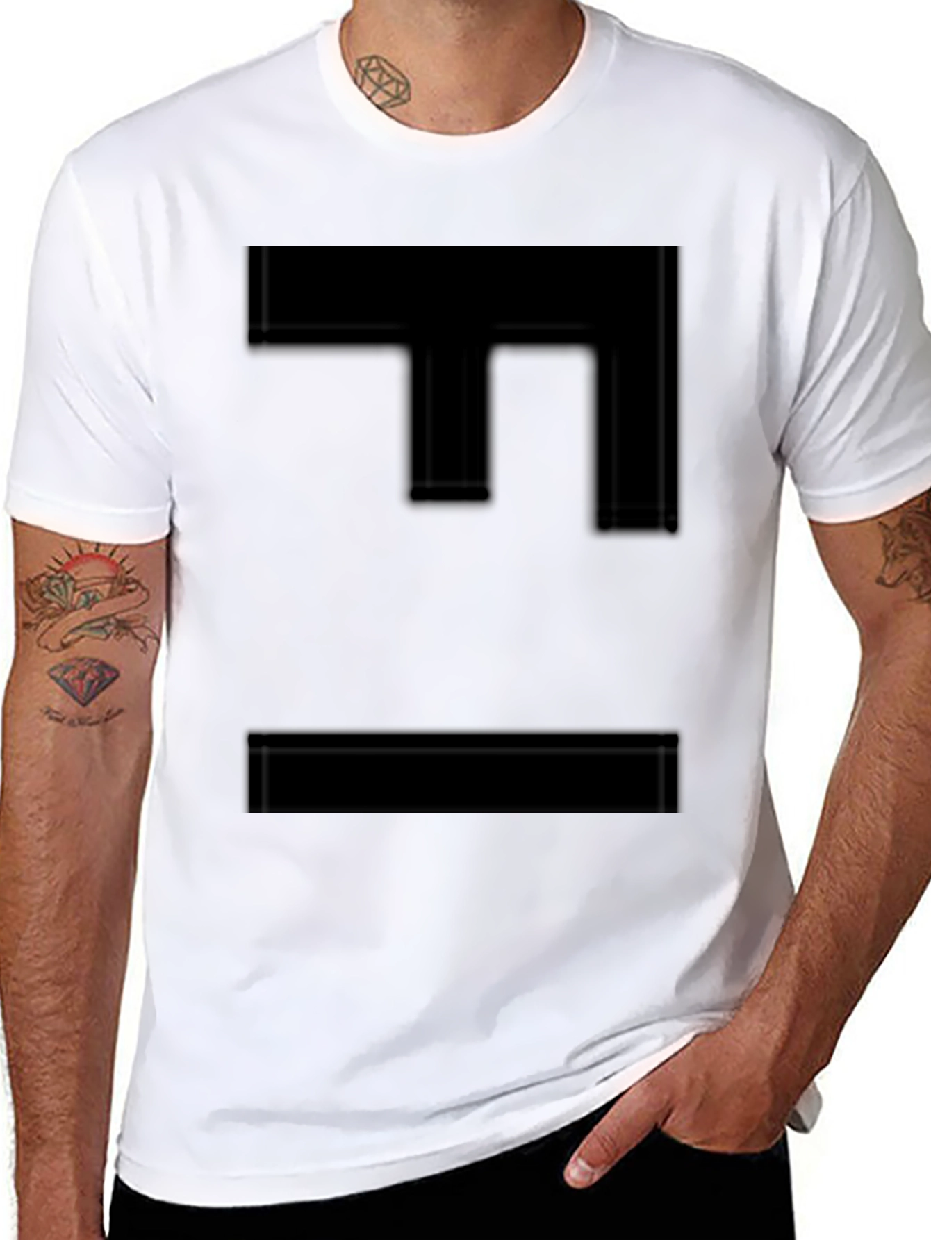 Black Men's Black Graphic Tee - Modern Style view 8