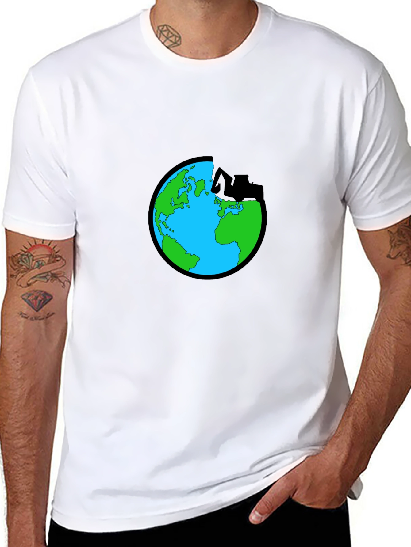 Black Earth Graphic Tee - Save the Planet T-Shirt view 8