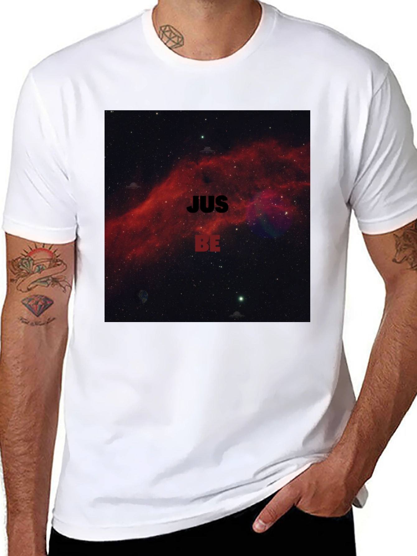 Black Just Be Nebula T-Shirt - Relaxed Fit view 8