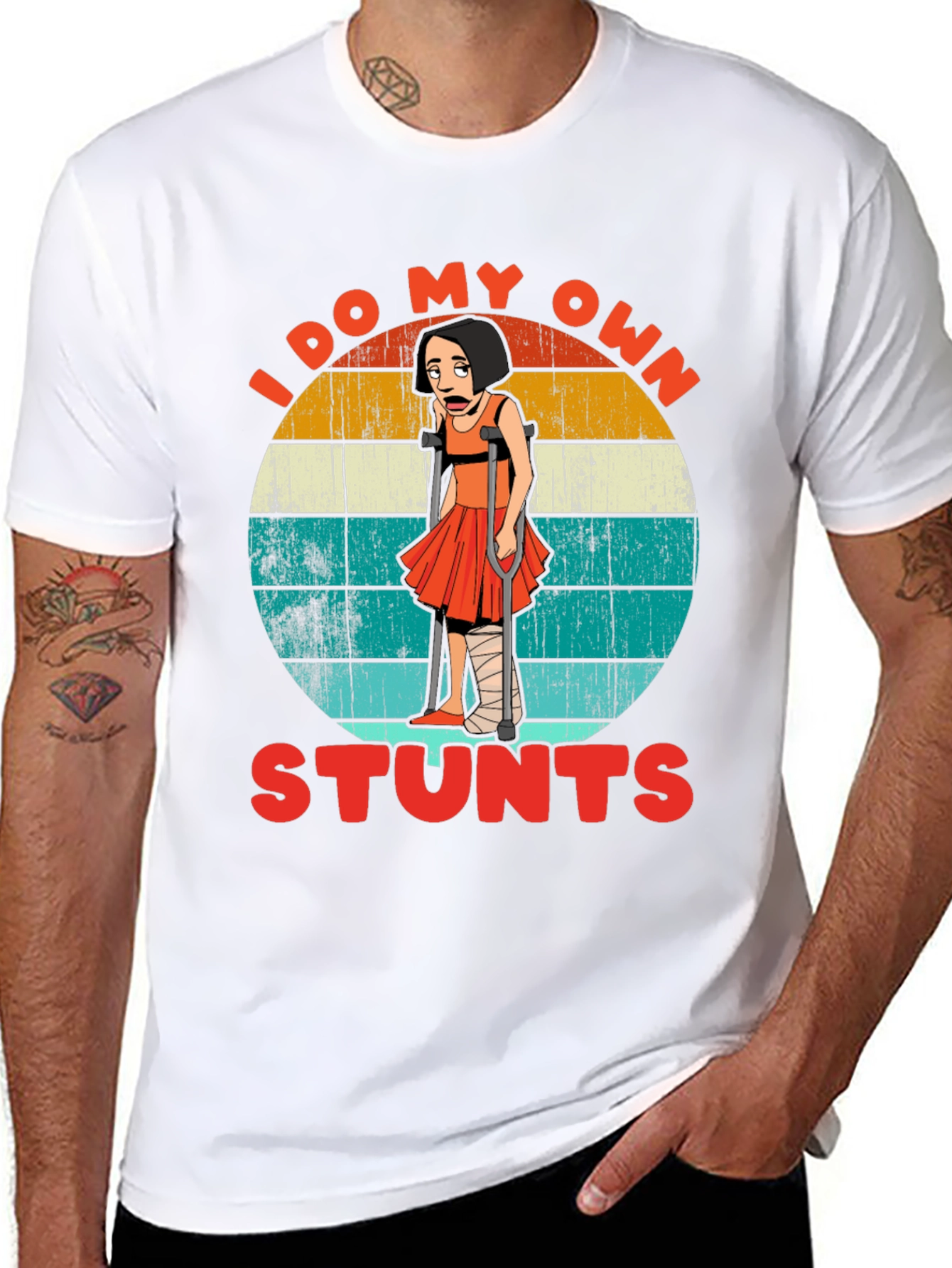 Black I Do My Own Stunts Graphic T-Shirt view 8