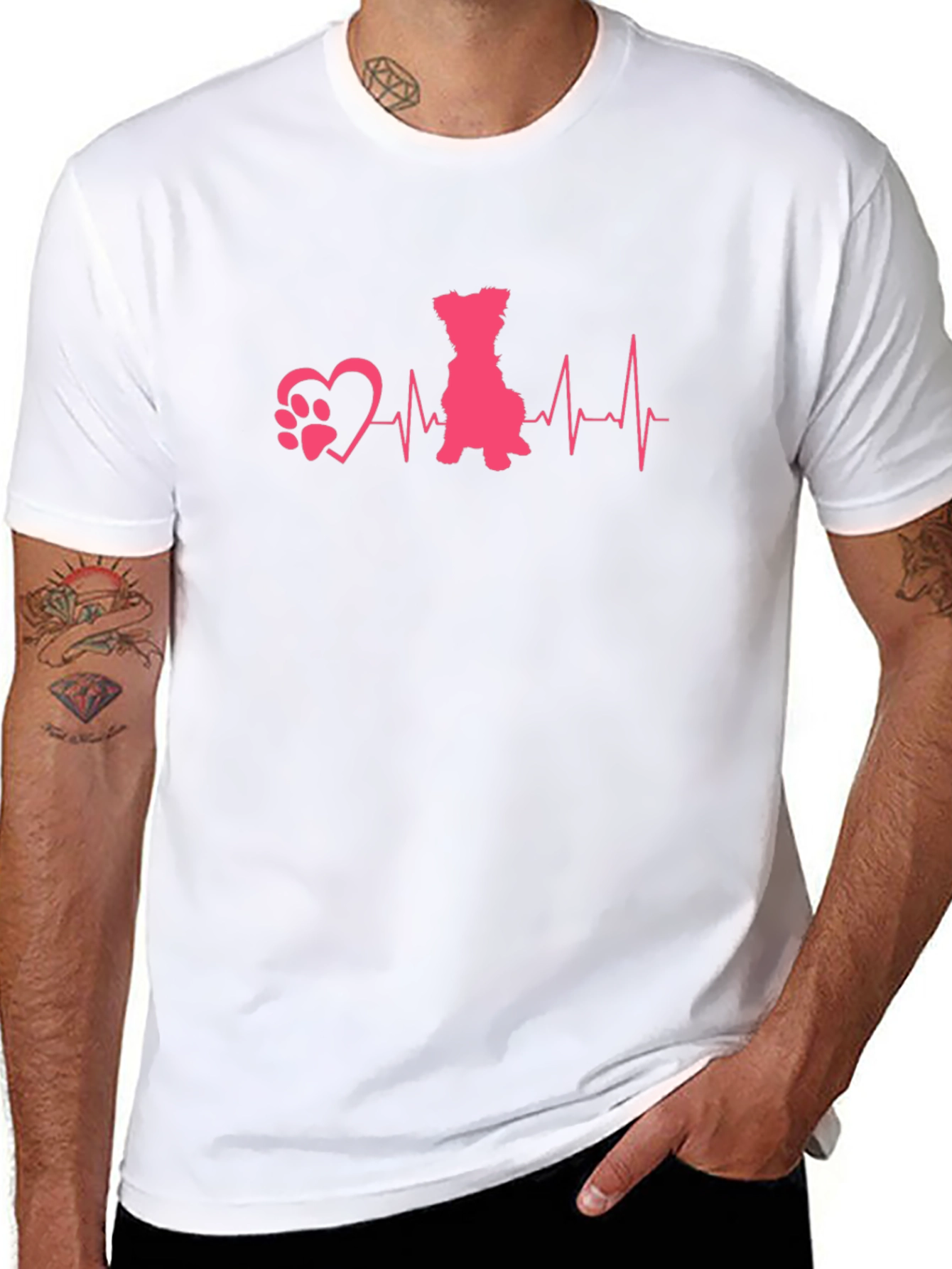 Black Dog Heartbeat T-Shirt - Pet Lover Tee view 8