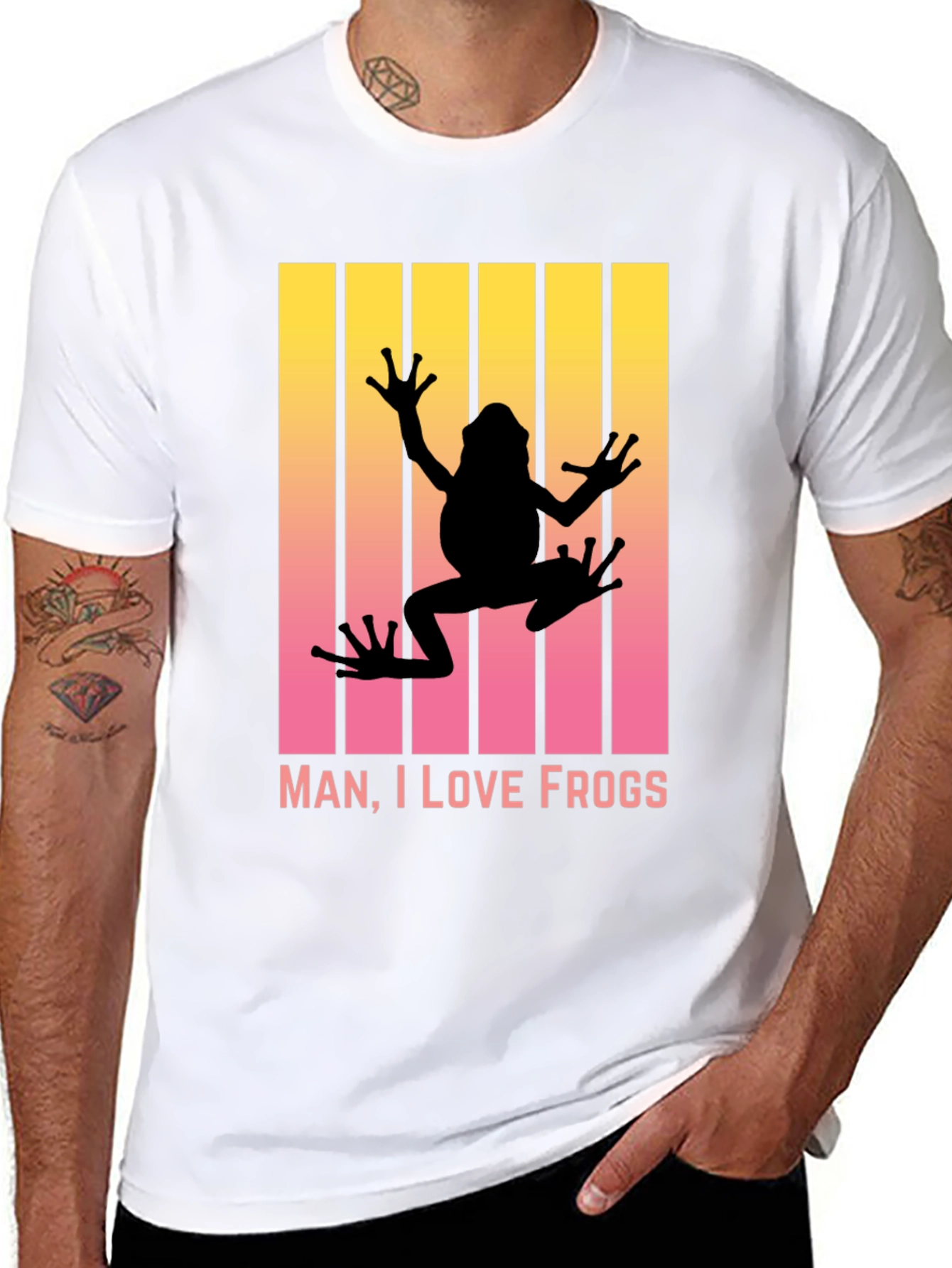 Black Man, I Love Frogs T-Shirt view 8