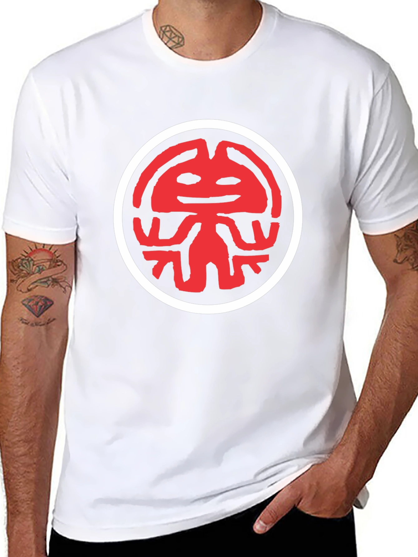Black Red Kokopelli Graphic Black T-Shirt view 8