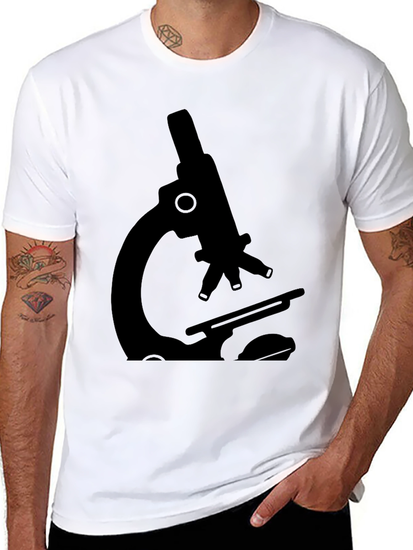 Black Microscope Graphic Tee - Science Style view 8