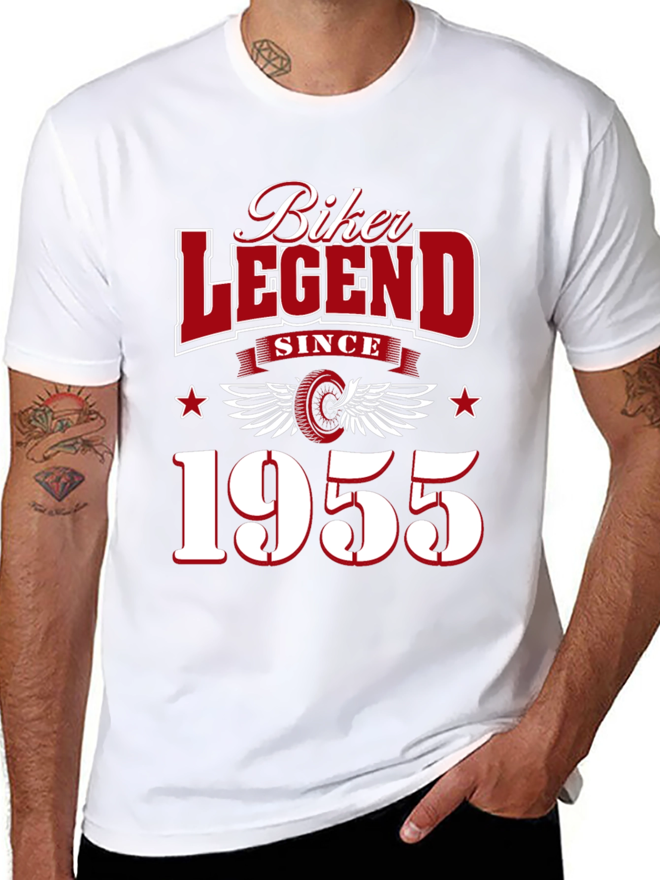 Black Biker Legend Since 1955 Graphic T-Shirt view 8