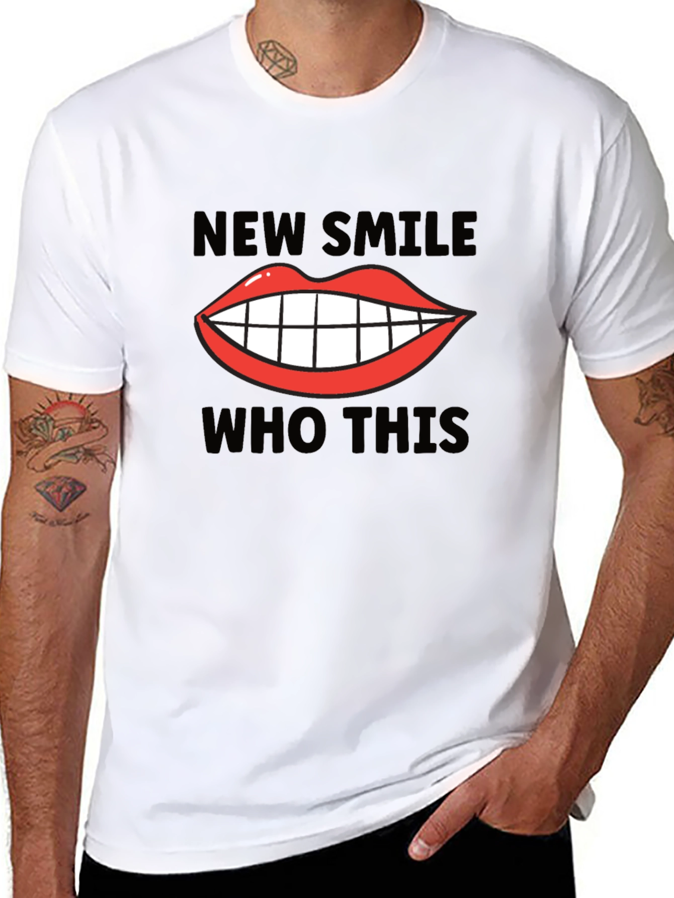Black New Smile Who This Graphic Tee view 8