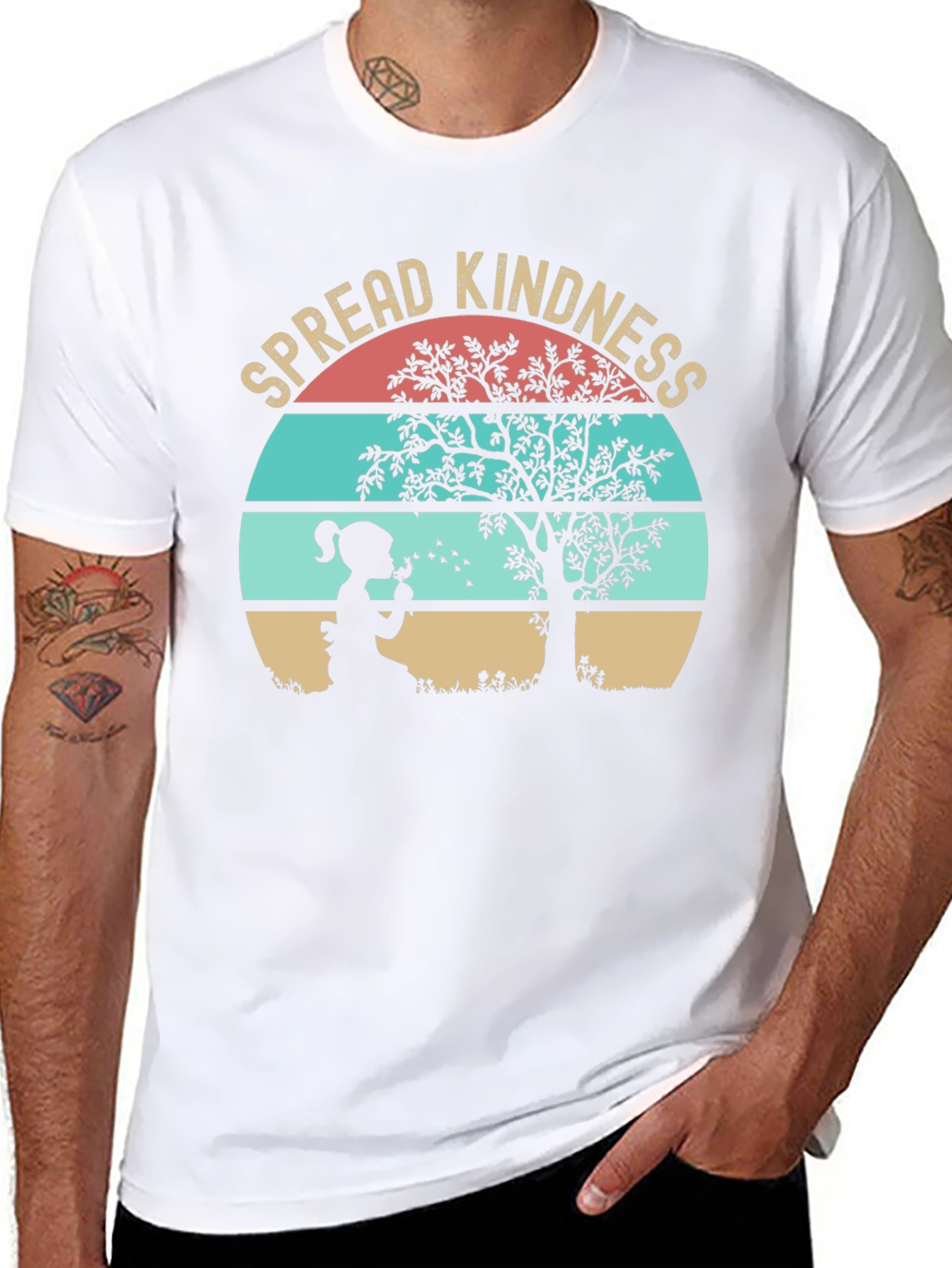 Black Spread Kindness Graphic Tee - Unisex Soft Cotton Shirt view 8
