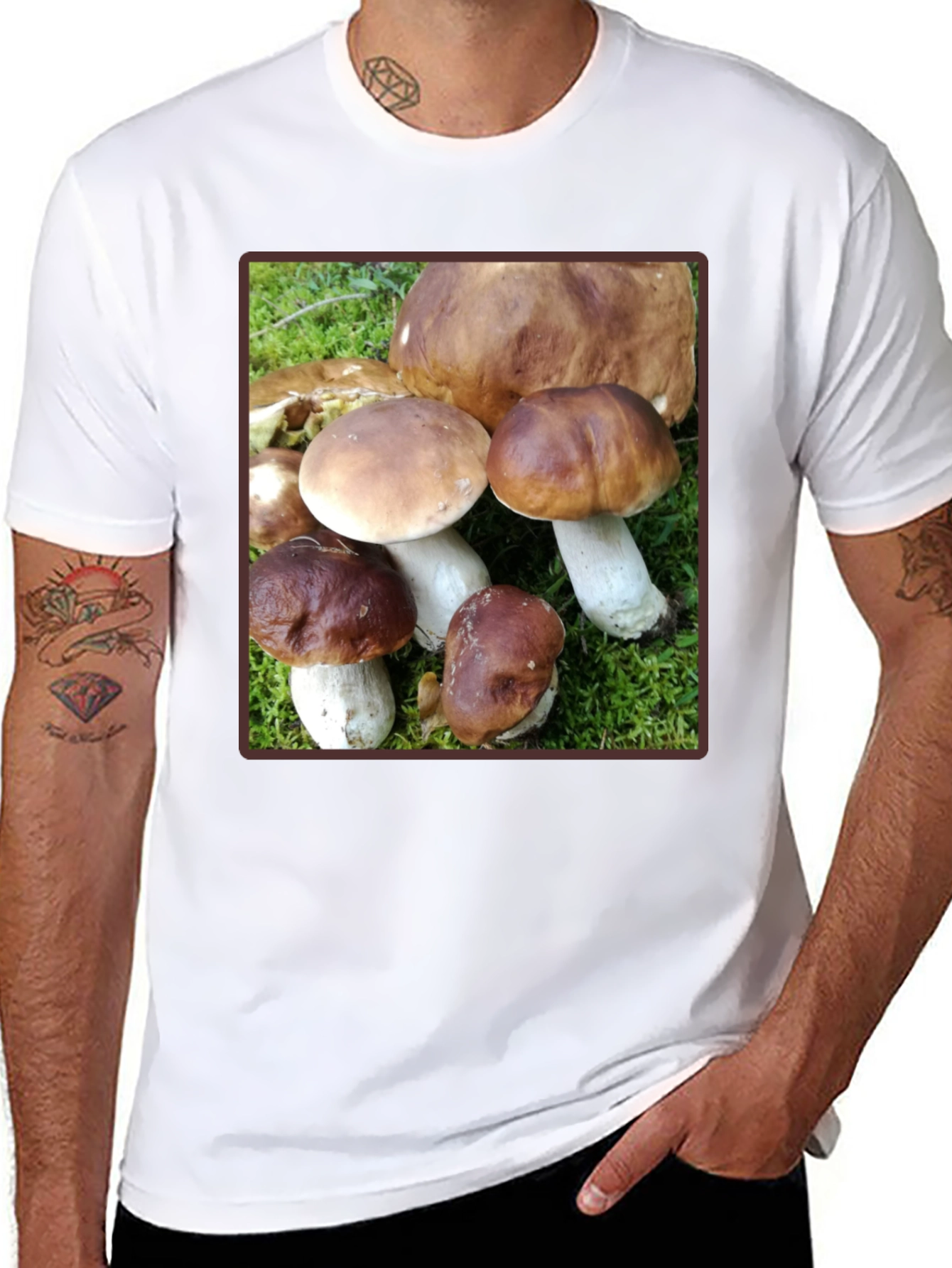 Black Mushroom Graphic T-Shirt - Forest Fungi Tee view 8